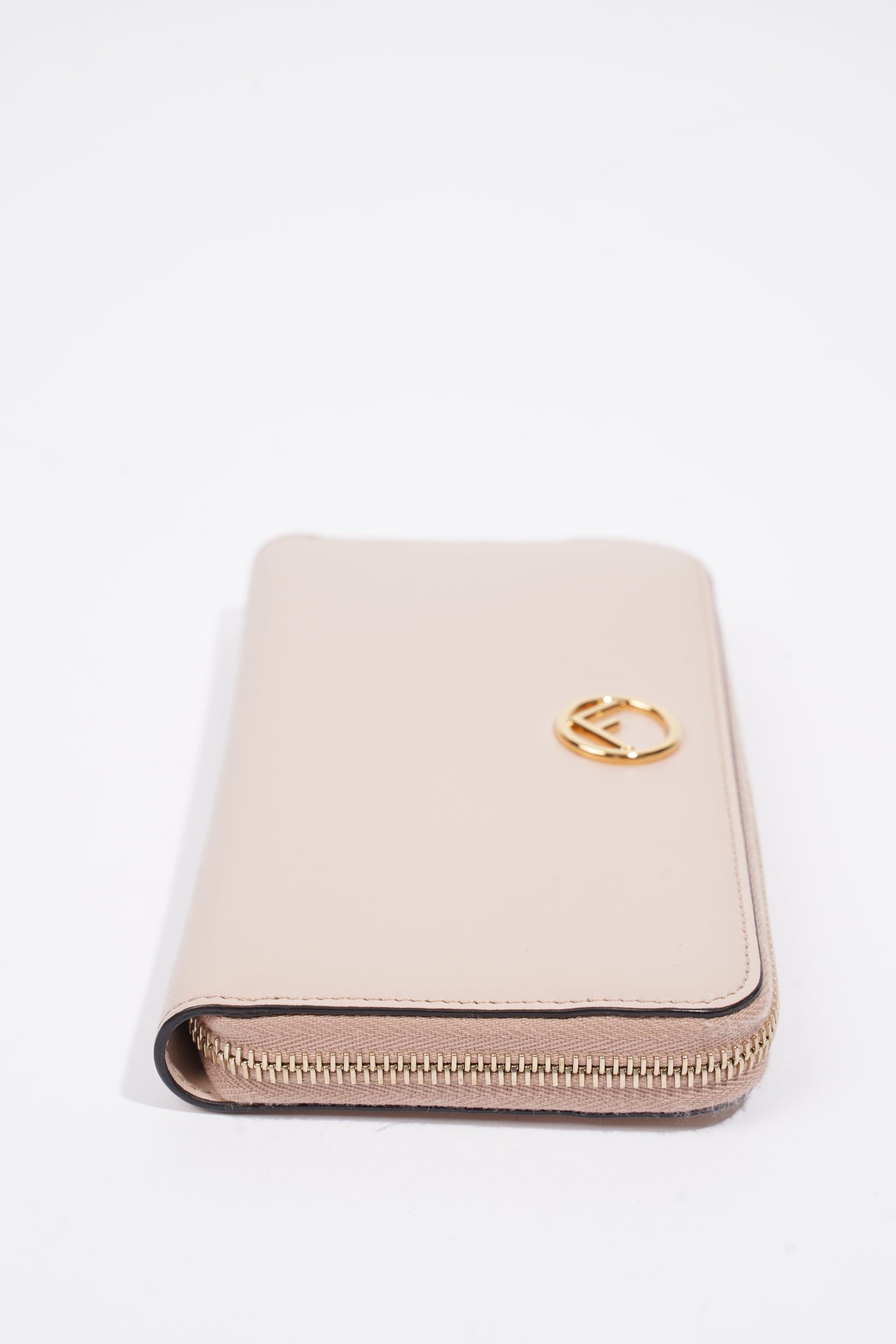 Fendi Zip Around Wallet Pale Pink Leather