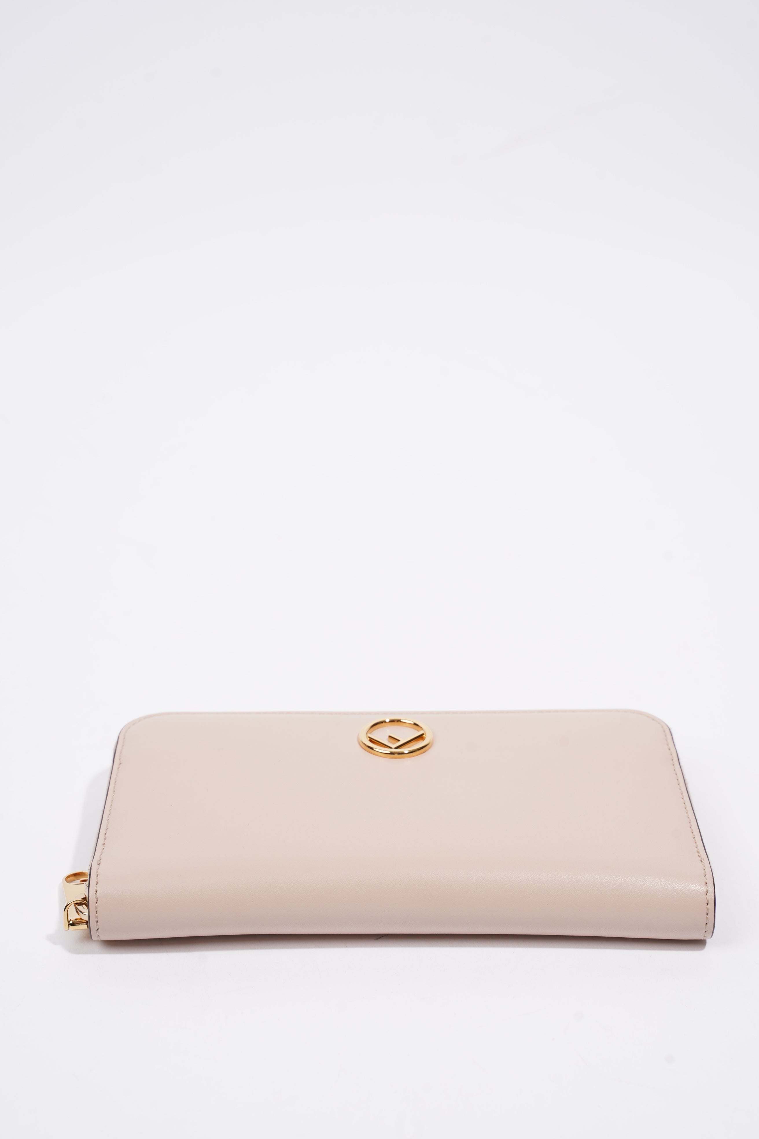 Fendi Zip Around Wallet Pale Pink Leather