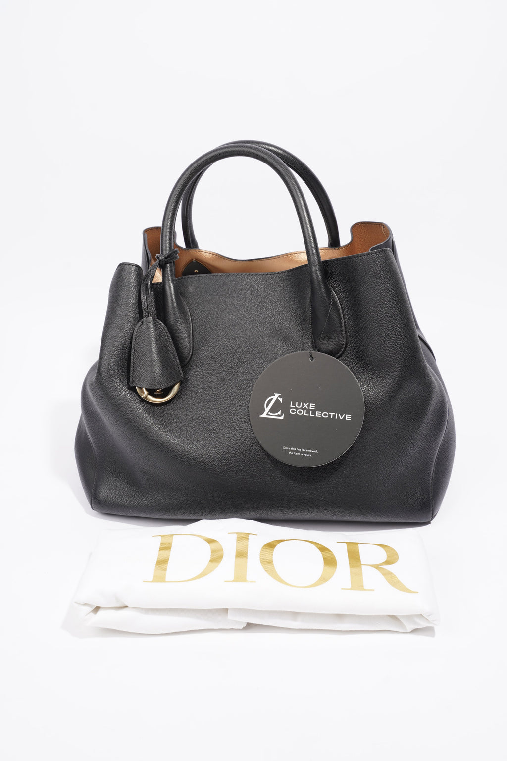 Christian Dior Open Bar Tote Black Leather One SIze