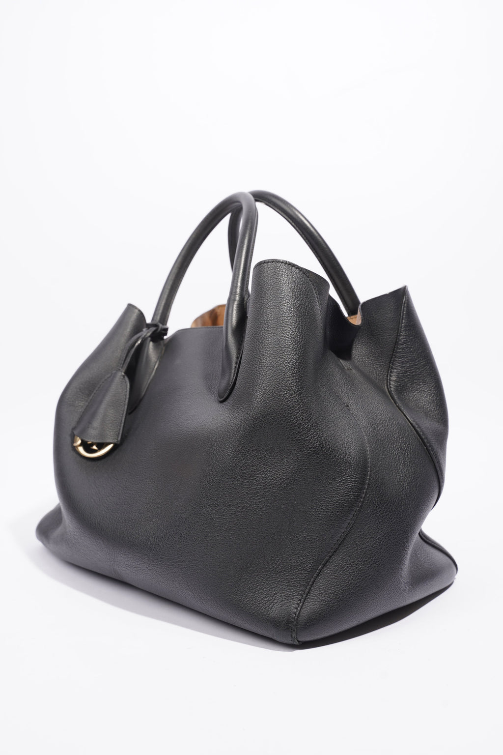 Christian Dior Open Bar Tote Black Leather One SIze