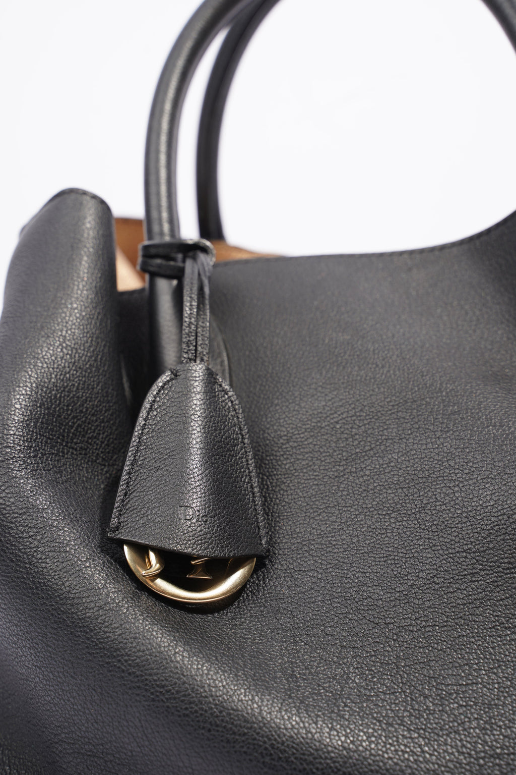 Christian Dior Open Bar Tote Black Leather One SIze