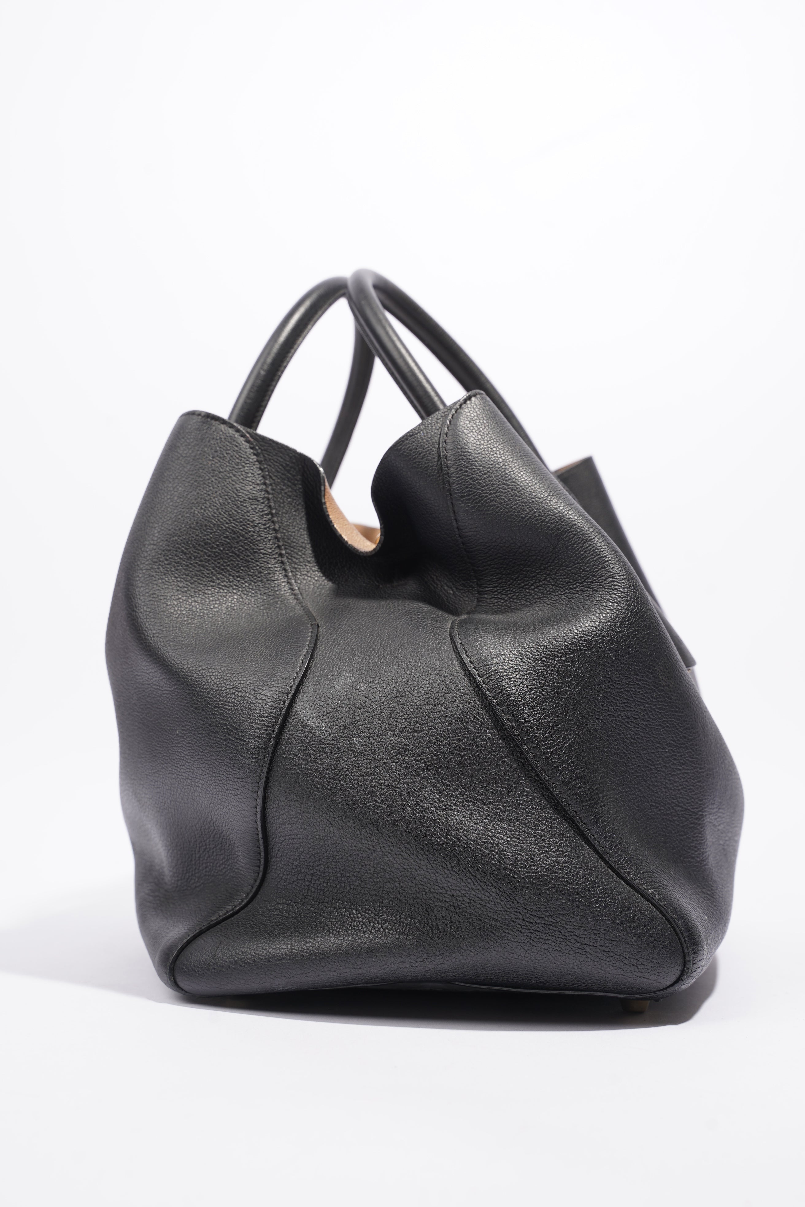 Christian Dior Open Bar Tote Black Leather One SIze