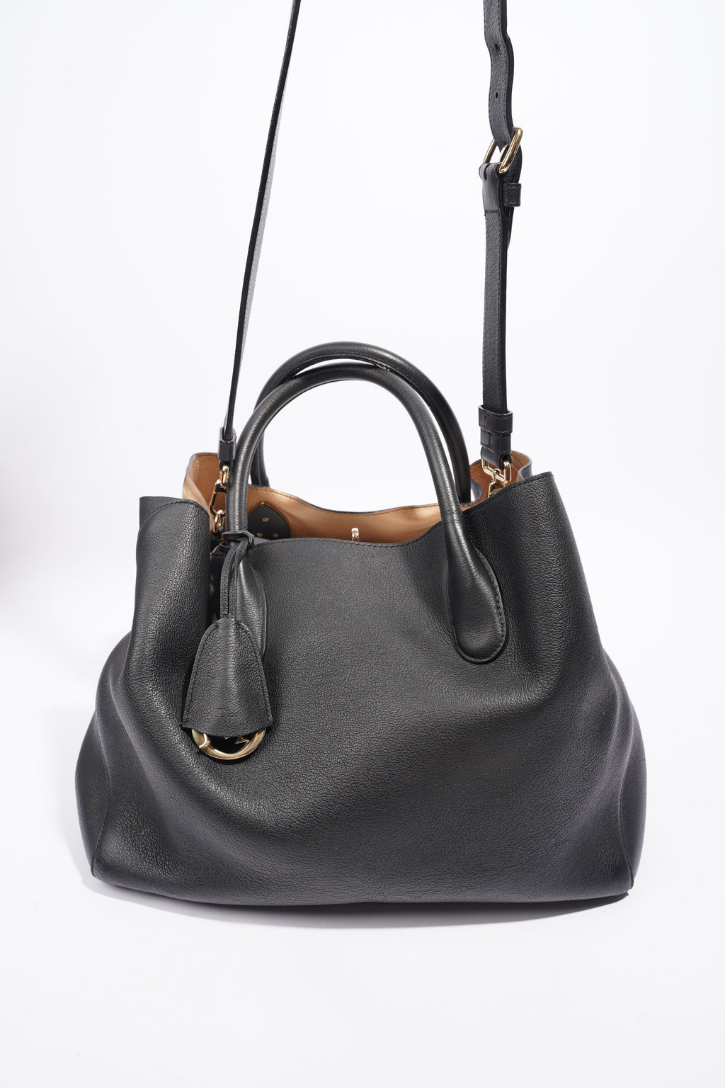 Christian Dior Open Bar Tote Black Leather One SIze