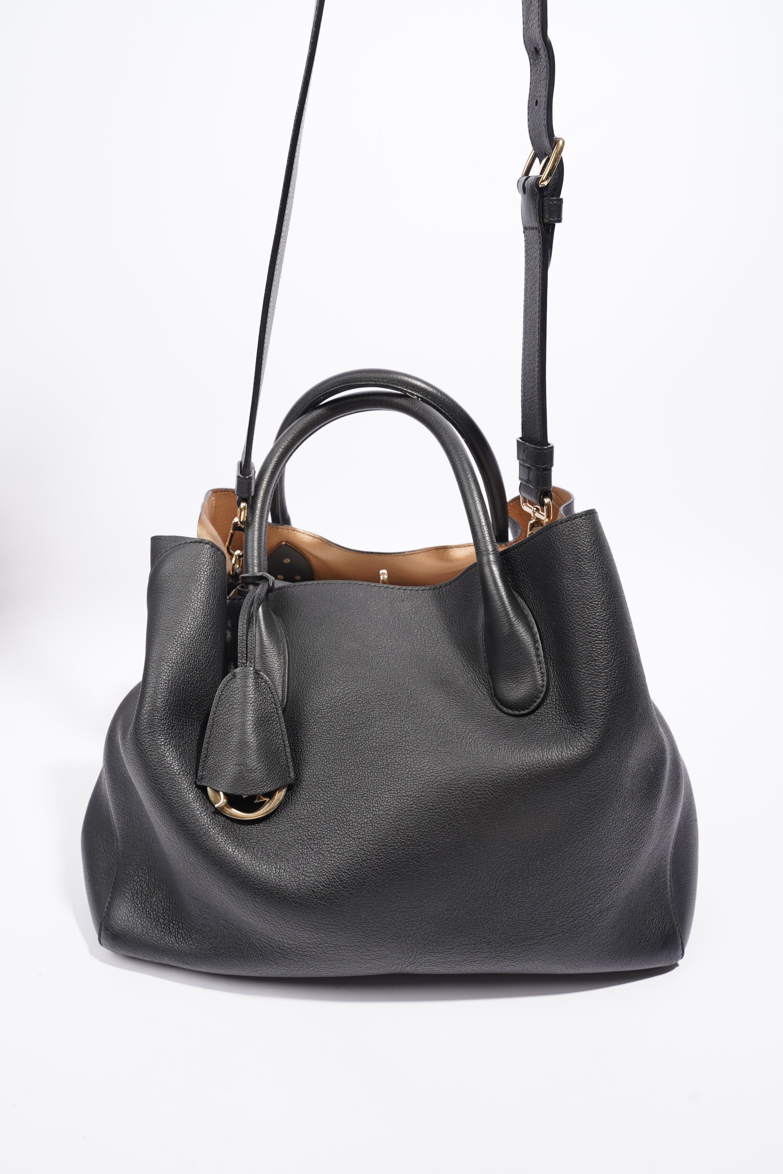Christian Dior Open Bar Tote Black Leather One SIze