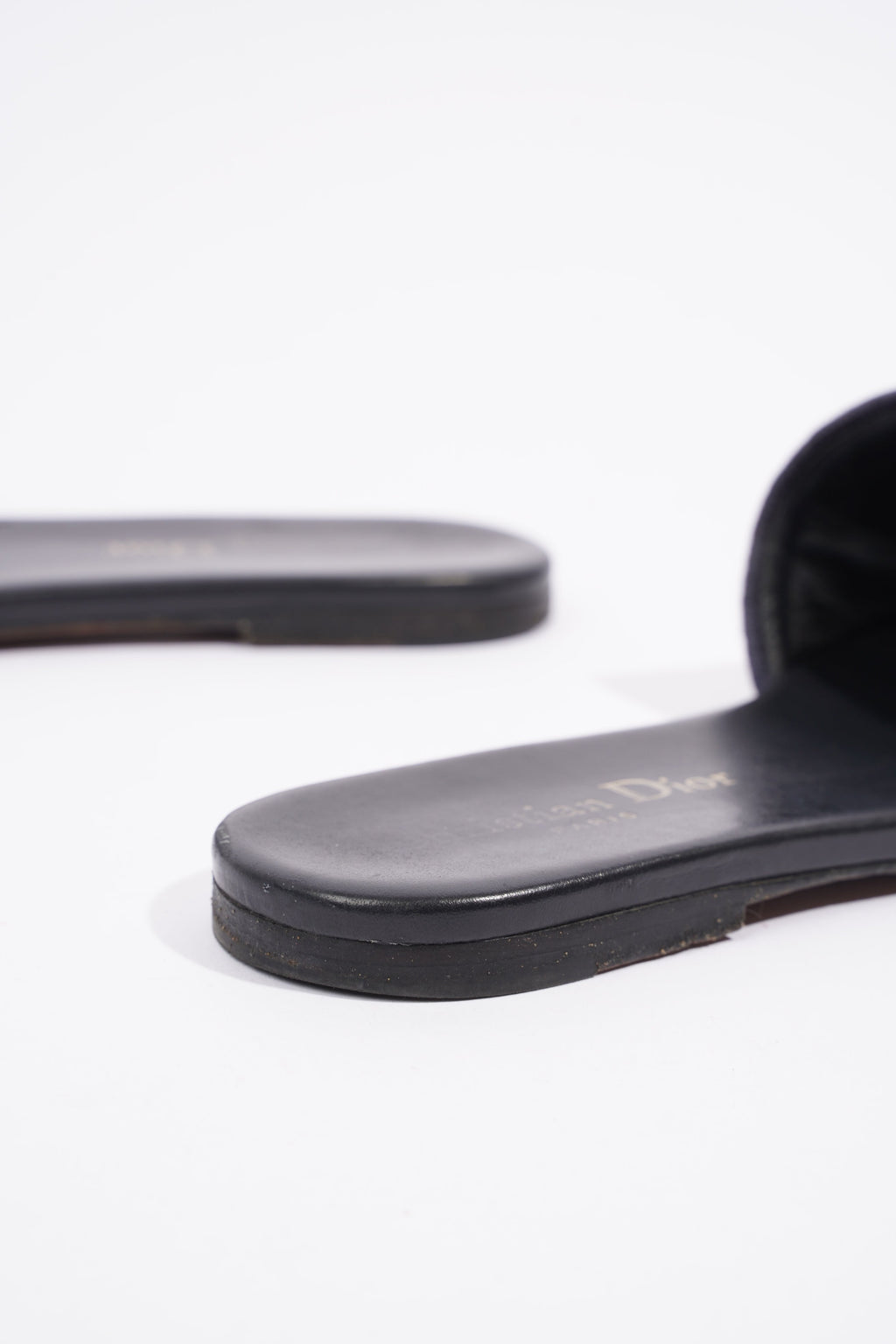 Christian Dior Dway Slide Navy / Beige Fabric EU 36 UK 3