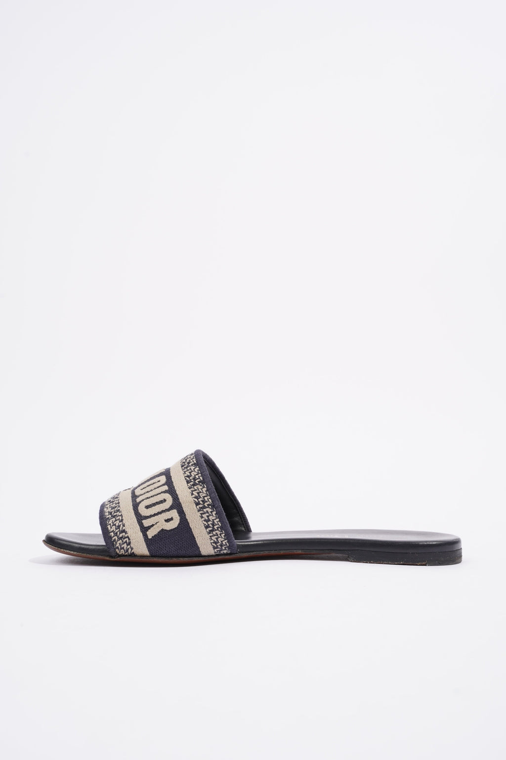 Christian Dior Dway Slide Navy / Beige Fabric EU 36 UK 3