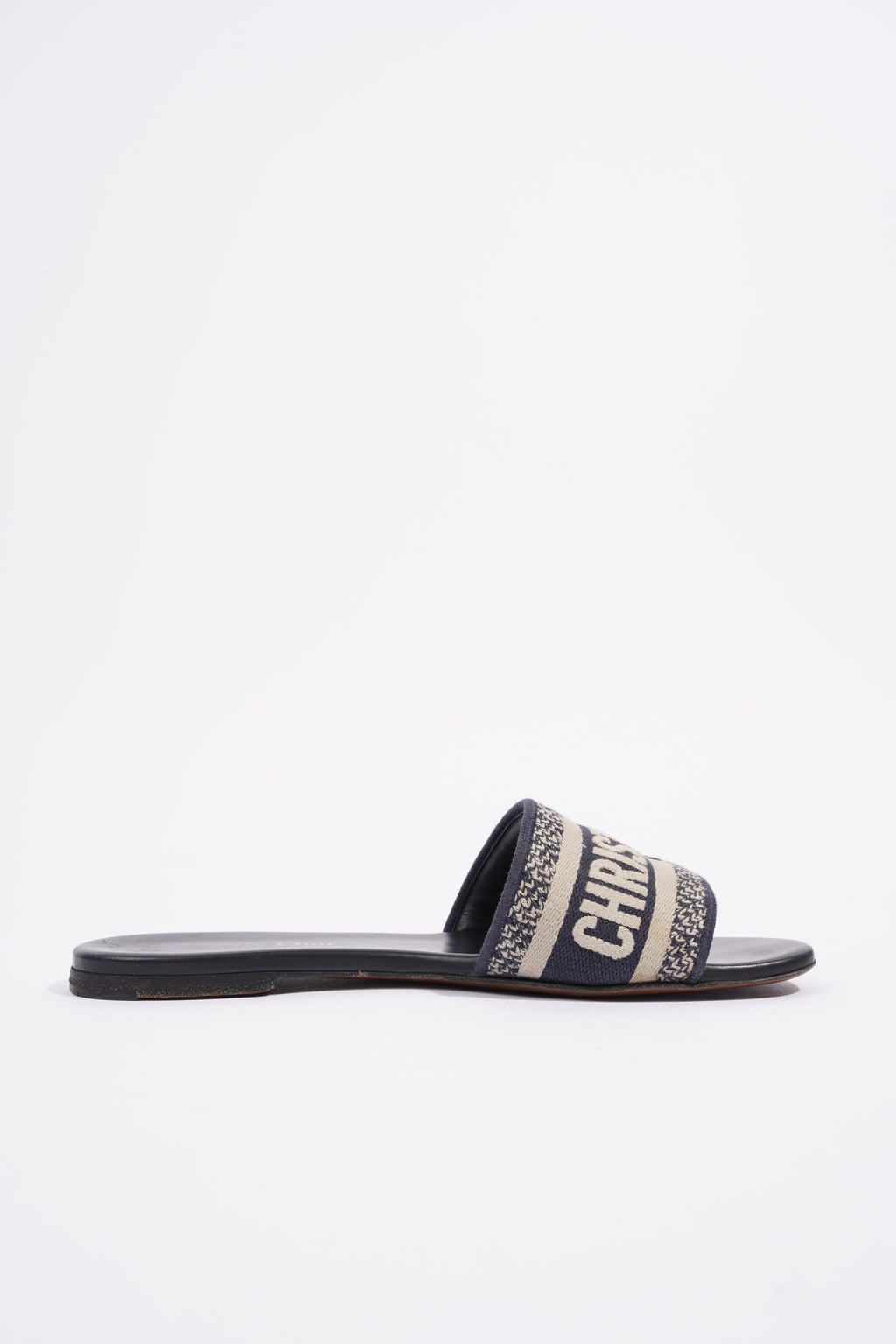 Christian Dior Dway Slide Navy / Beige Fabric EU 36 UK 3