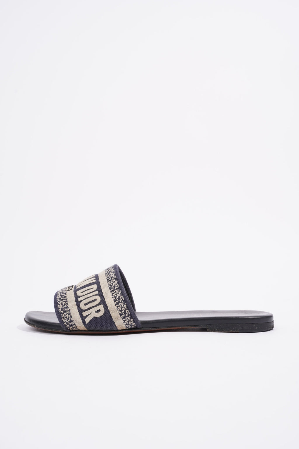 Christian Dior Dway Slide Navy / Beige Fabric EU 36 UK 3
