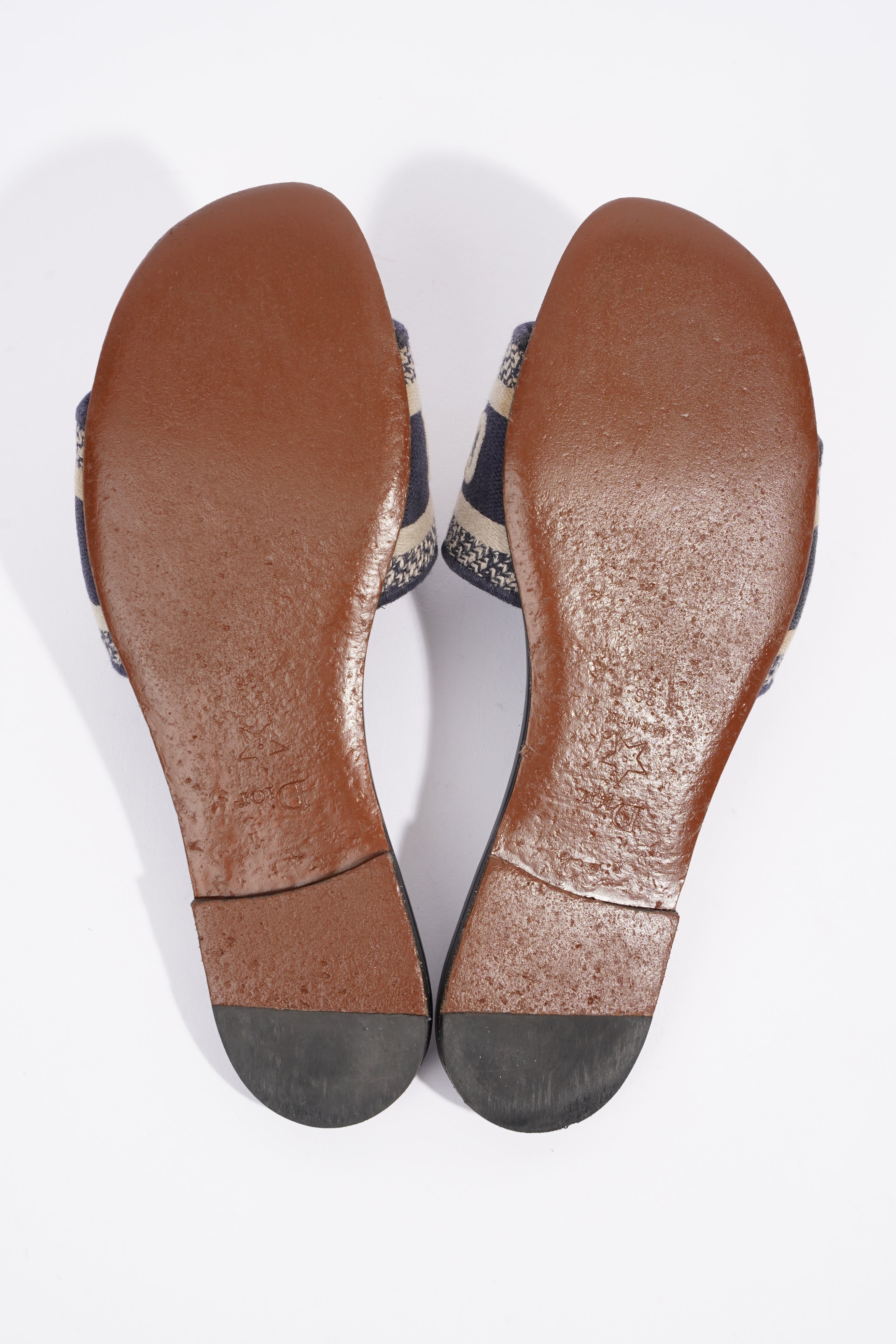Christian Dior Dway Slide Navy / Beige Fabric EU 36 UK 3