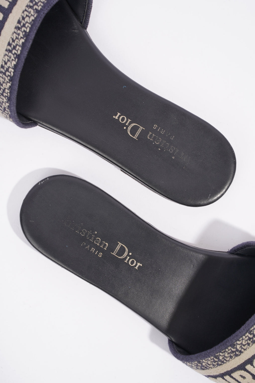 Christian Dior Dway Slide Navy / Beige Fabric EU 36 UK 3