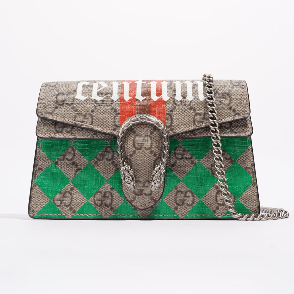 Gucci Centum Dionysus GG Supreme / Green / Orange Canvas Super Mini