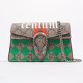 Gucci Centum Dionysus GG Supreme / Green / Orange Canvas Super Mini