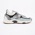 Chanel CC Logo Knit Sneaker White / Blue / Black Suede EU 38.5 UK 5.5