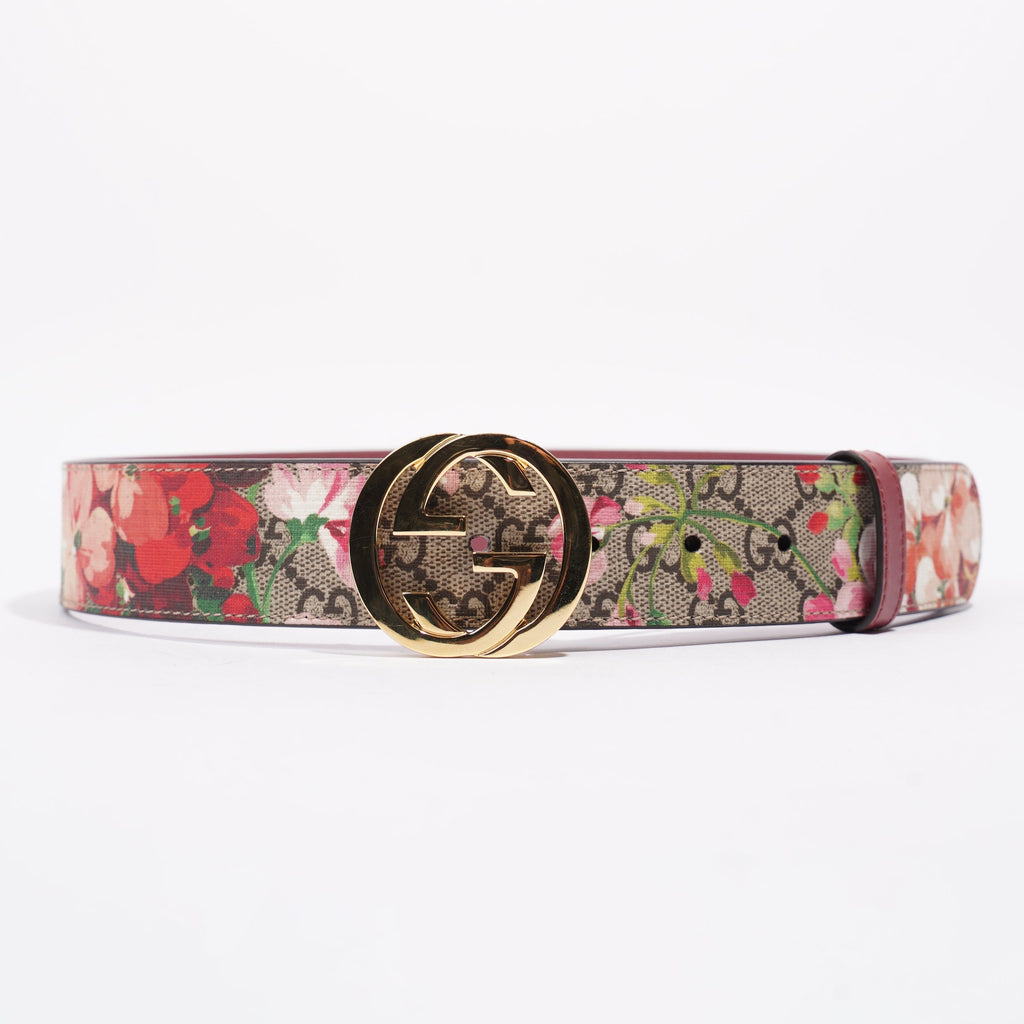 Gucci Interlocking Belt Surpreme / Floral Coated Canvas 75cm 30"