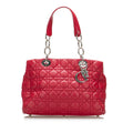 Dior Lady Dior Soft Shopper Small Red Cannage Quilted Leather