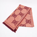 Gucci Womens GG Shawl Coral Wool