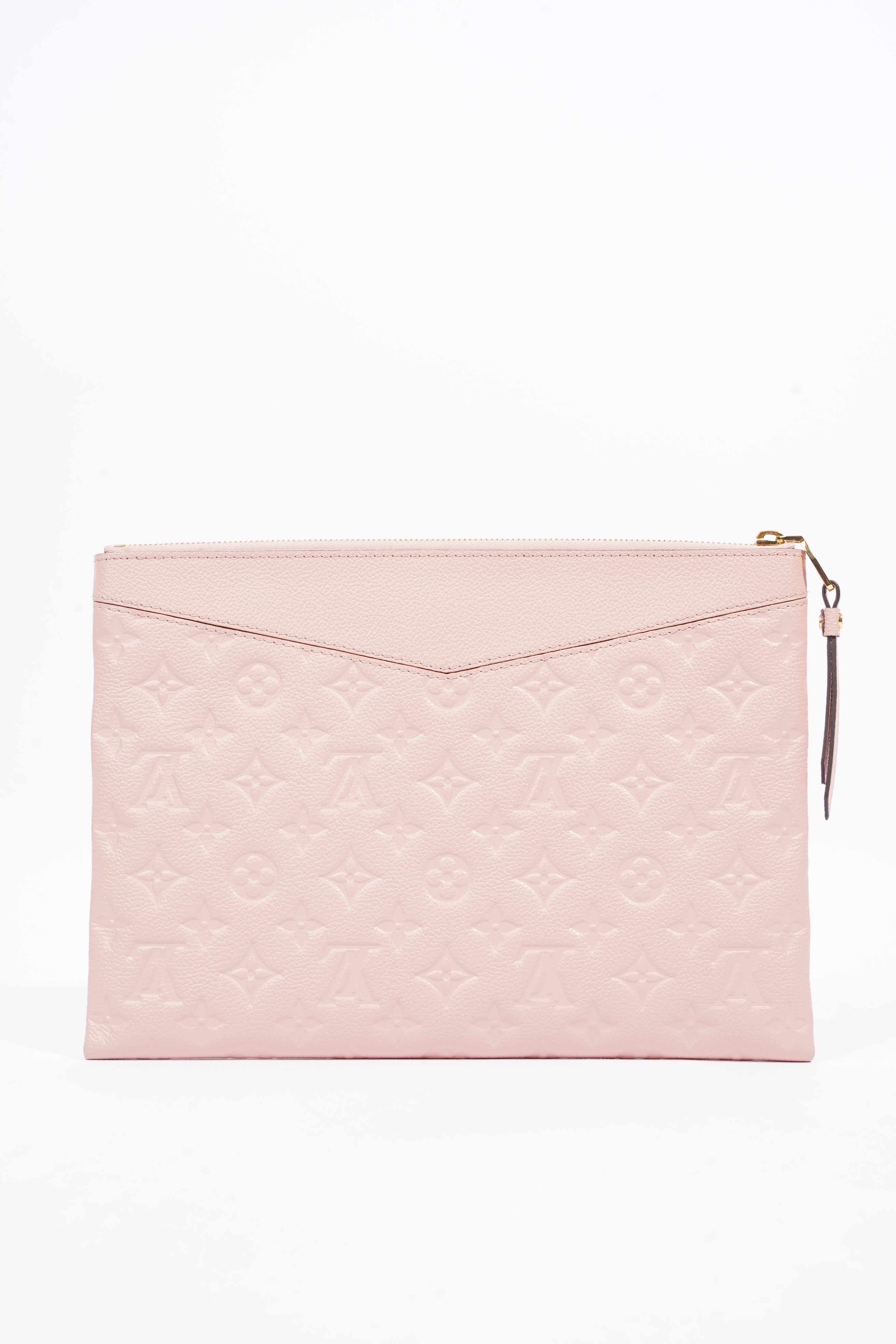 Louis Vuitton Womens Daily Pouch Pink Empreinte Leather