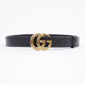 Gucci Womens Marmont GG Belt Black Leather 75cm - 30"