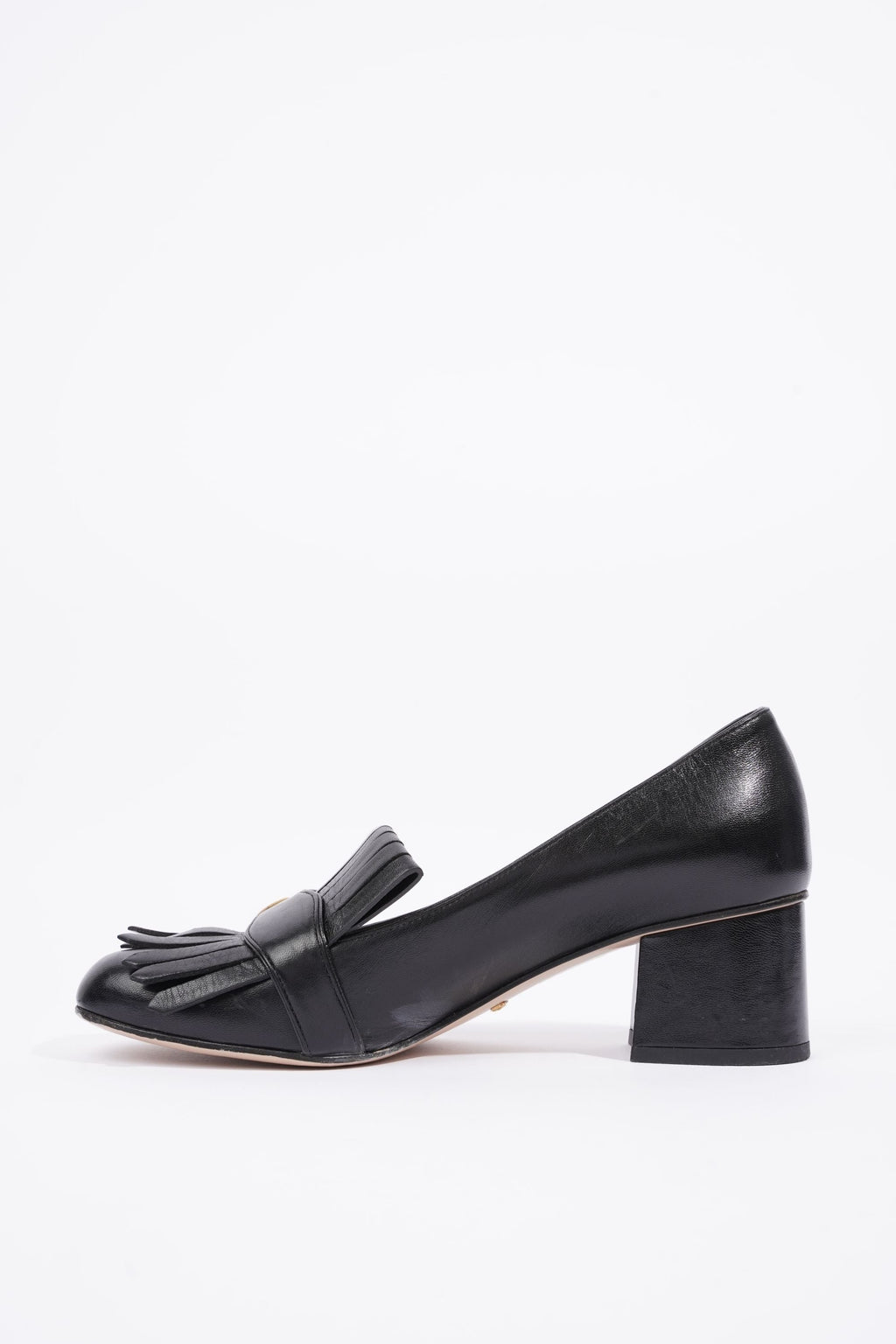 Gucci Womens Marmont Fringed Mule Black / Gold EU 38 / UK 5