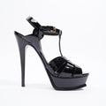 Saint Laurent Womens Tribute 105 Sandal Patent Black EU 39.5 / UK 6.5