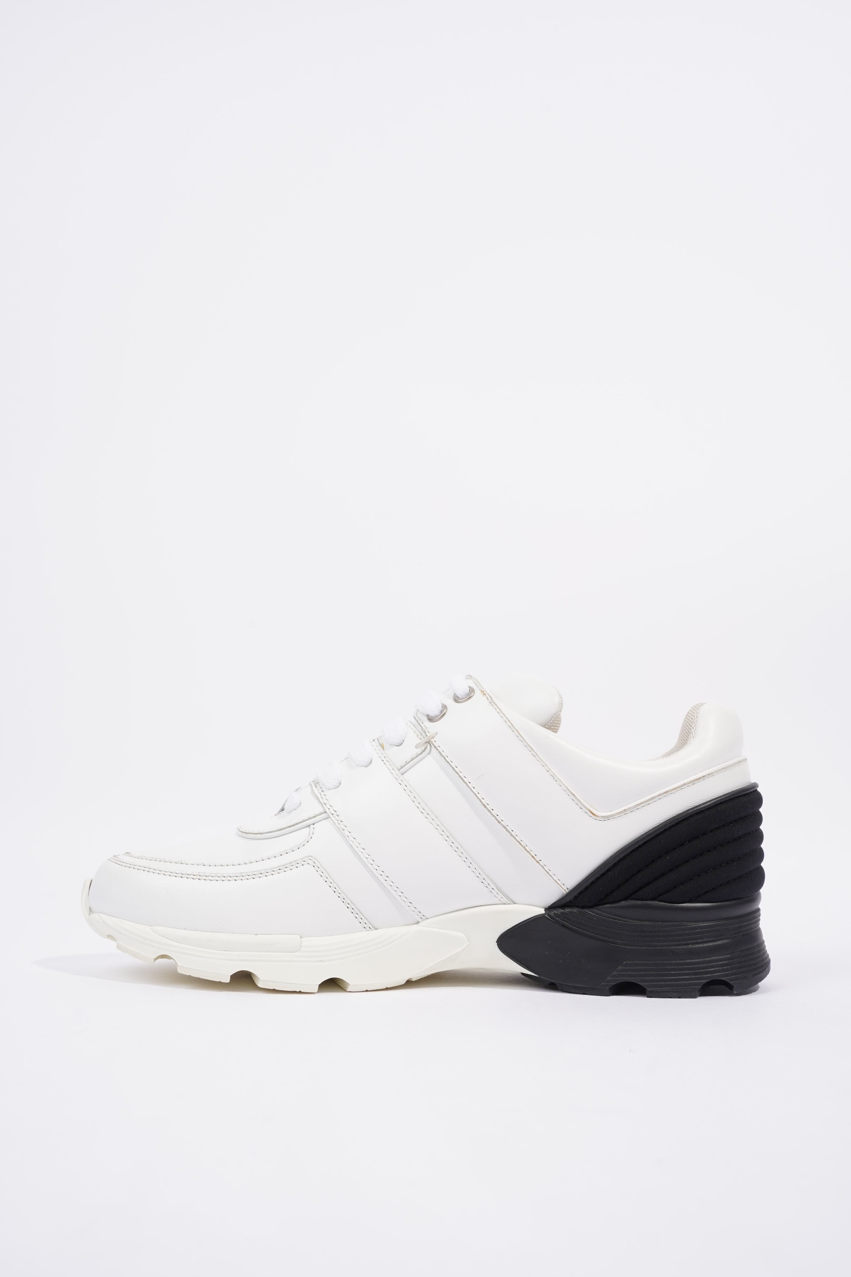 Chanel Womens Tennis Sneaker White EU 39.5 / UK 6.5