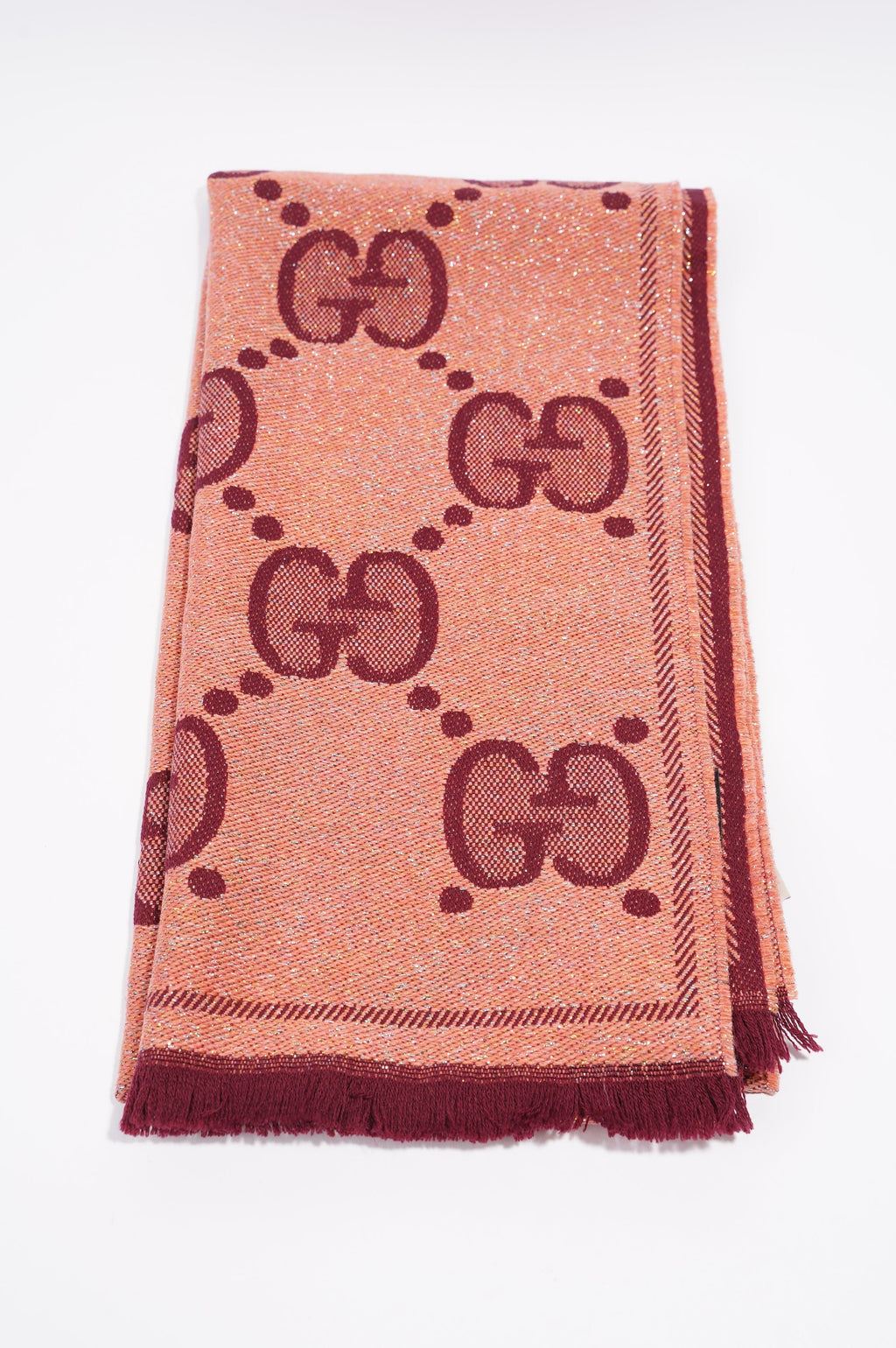 Gucci Womens GG Shawl Coral Wool