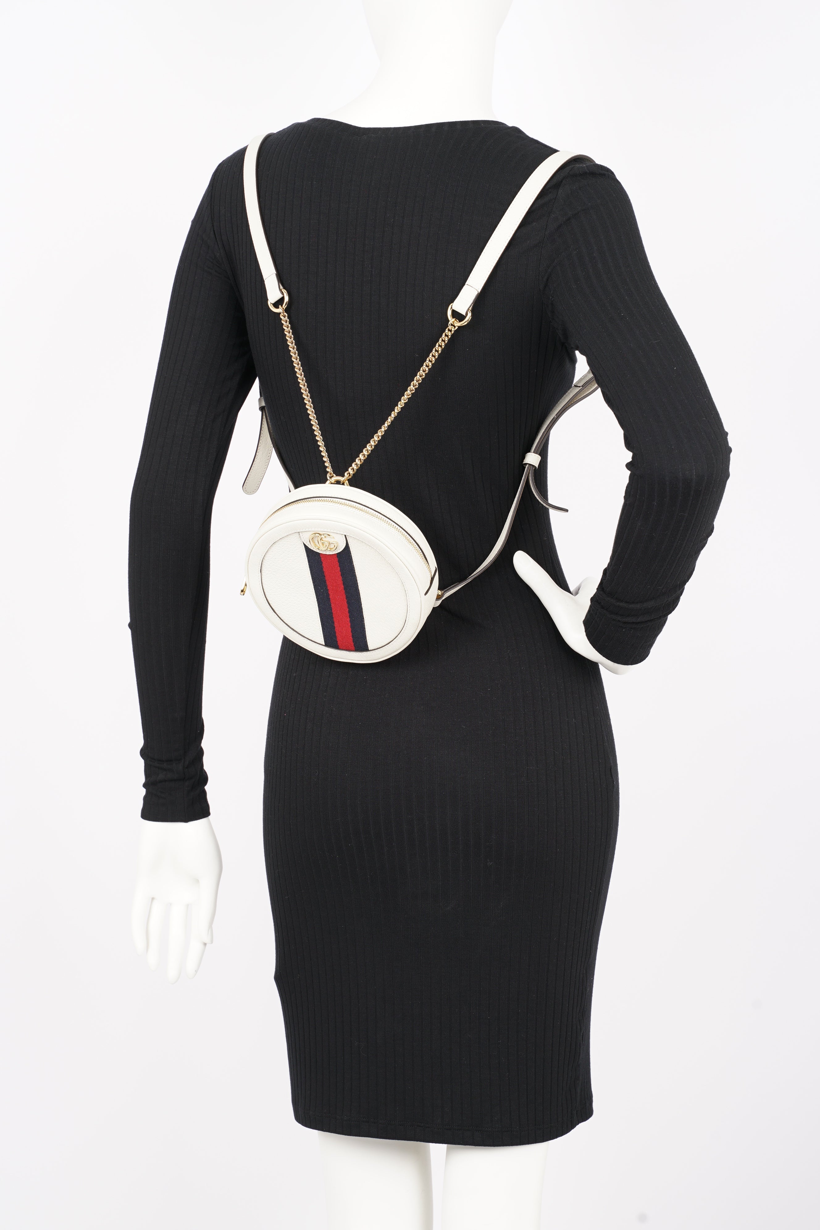 Gucci Ophidia GG Round Backpack Cream Mini