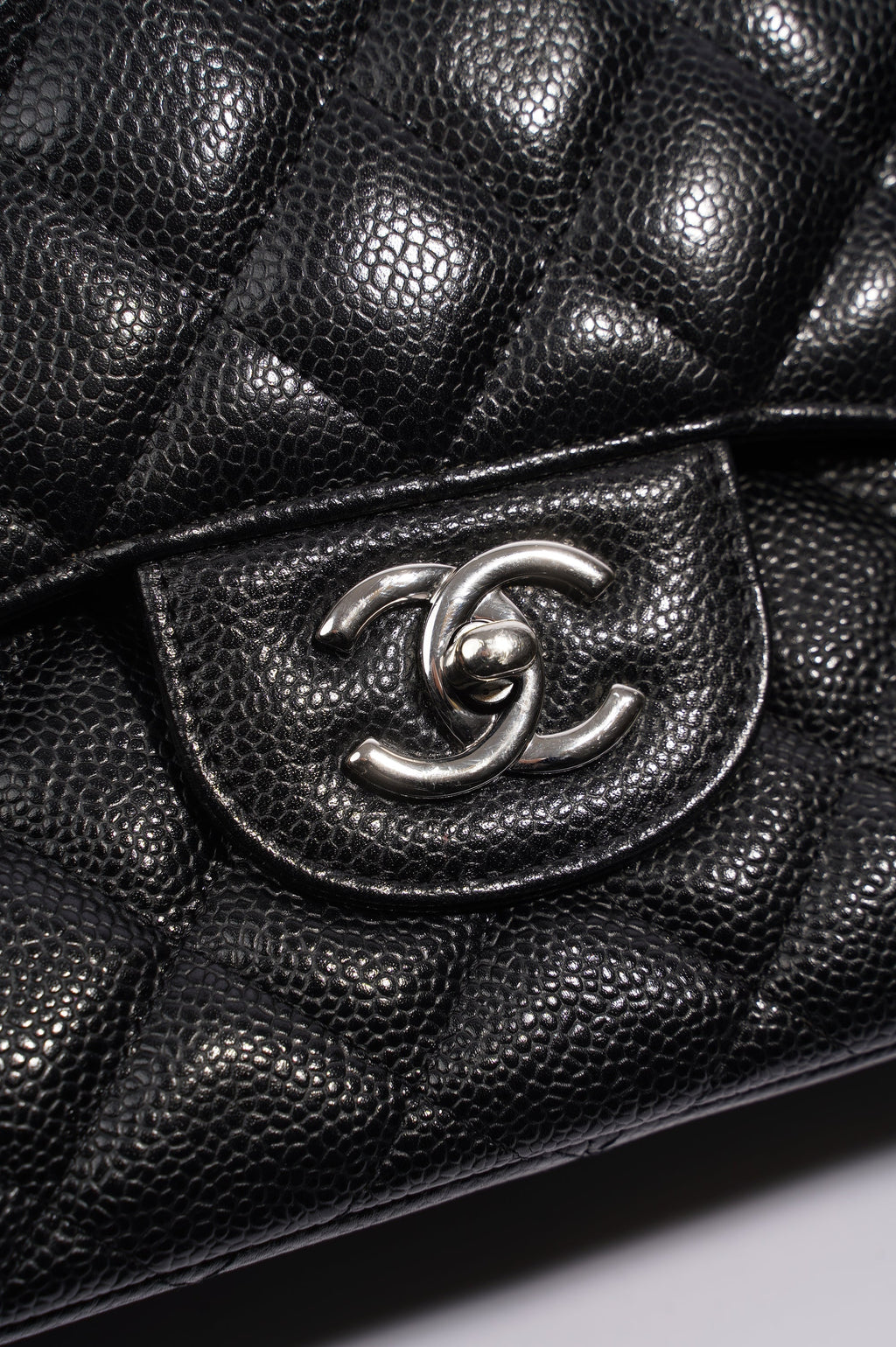 Chanel Womens Caviar Classic Double Flap Black Large