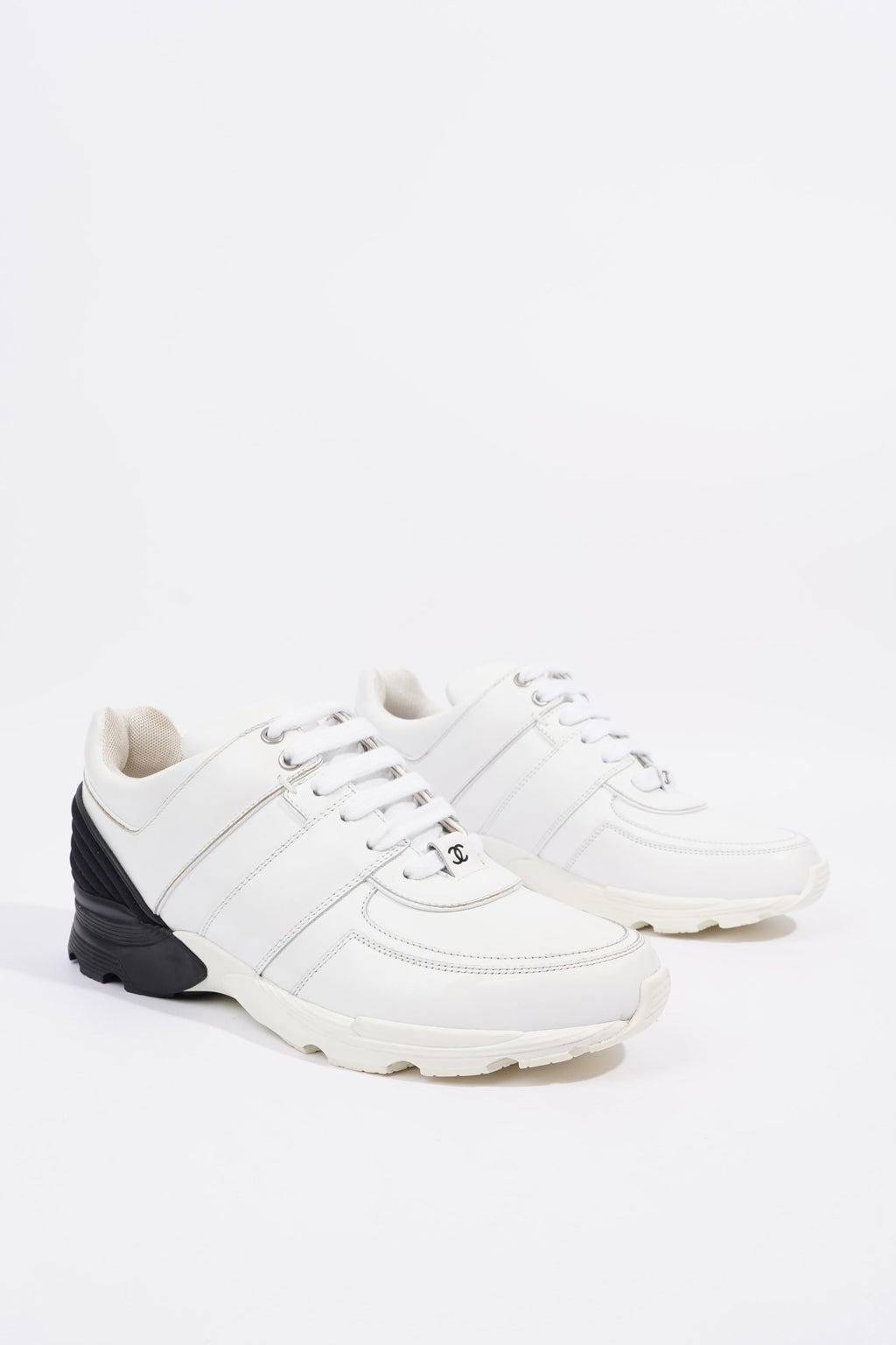 Chanel Womens Tennis Sneaker White EU 39.5 / UK 6.5