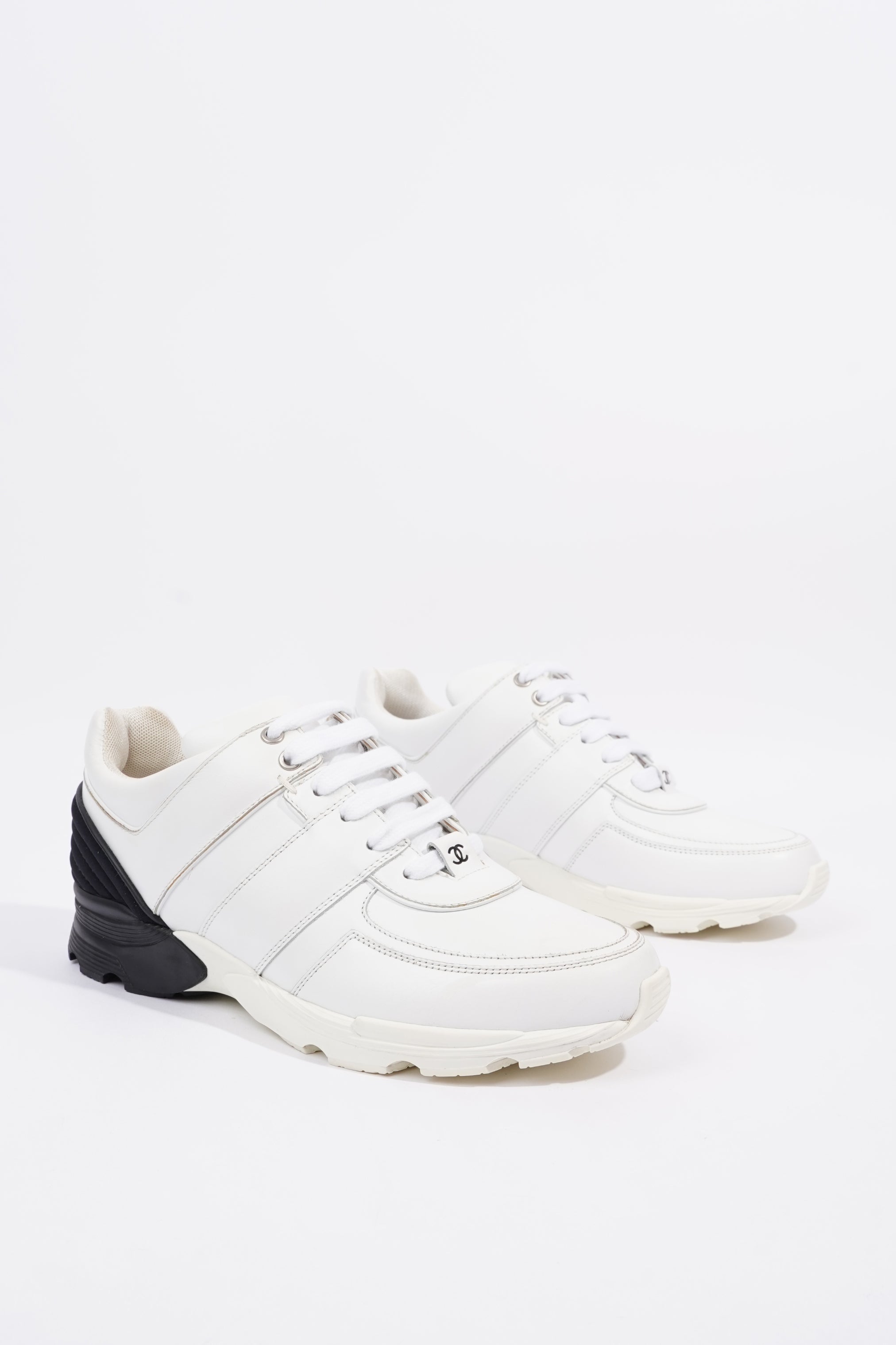 Chanel Womens Tennis Sneaker White EU 39.5 / UK 6.5
