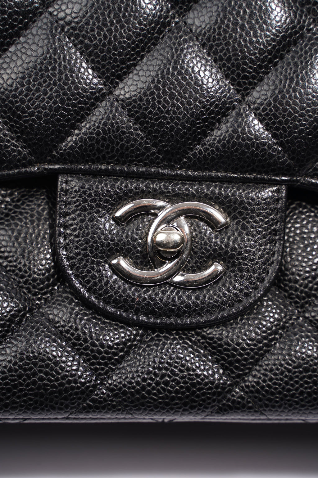 Chanel Womens Caviar Classic Double Flap Black Large
