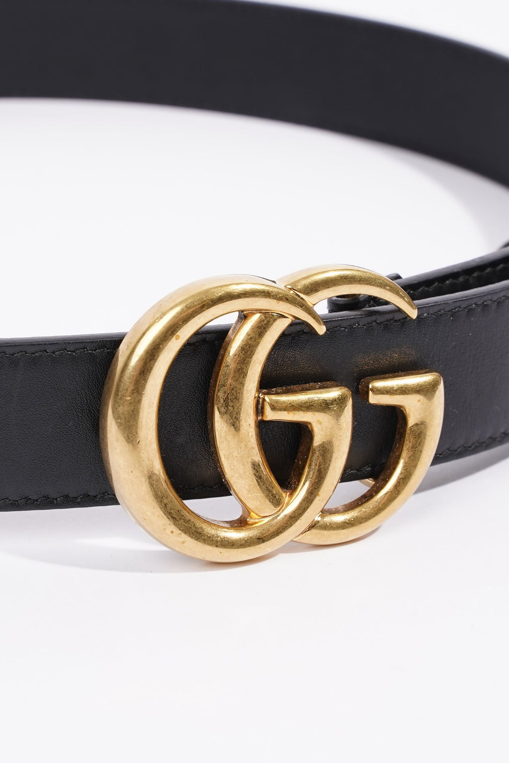 Gucci Womens Marmont GG Belt Black Leather 75cm - 30"