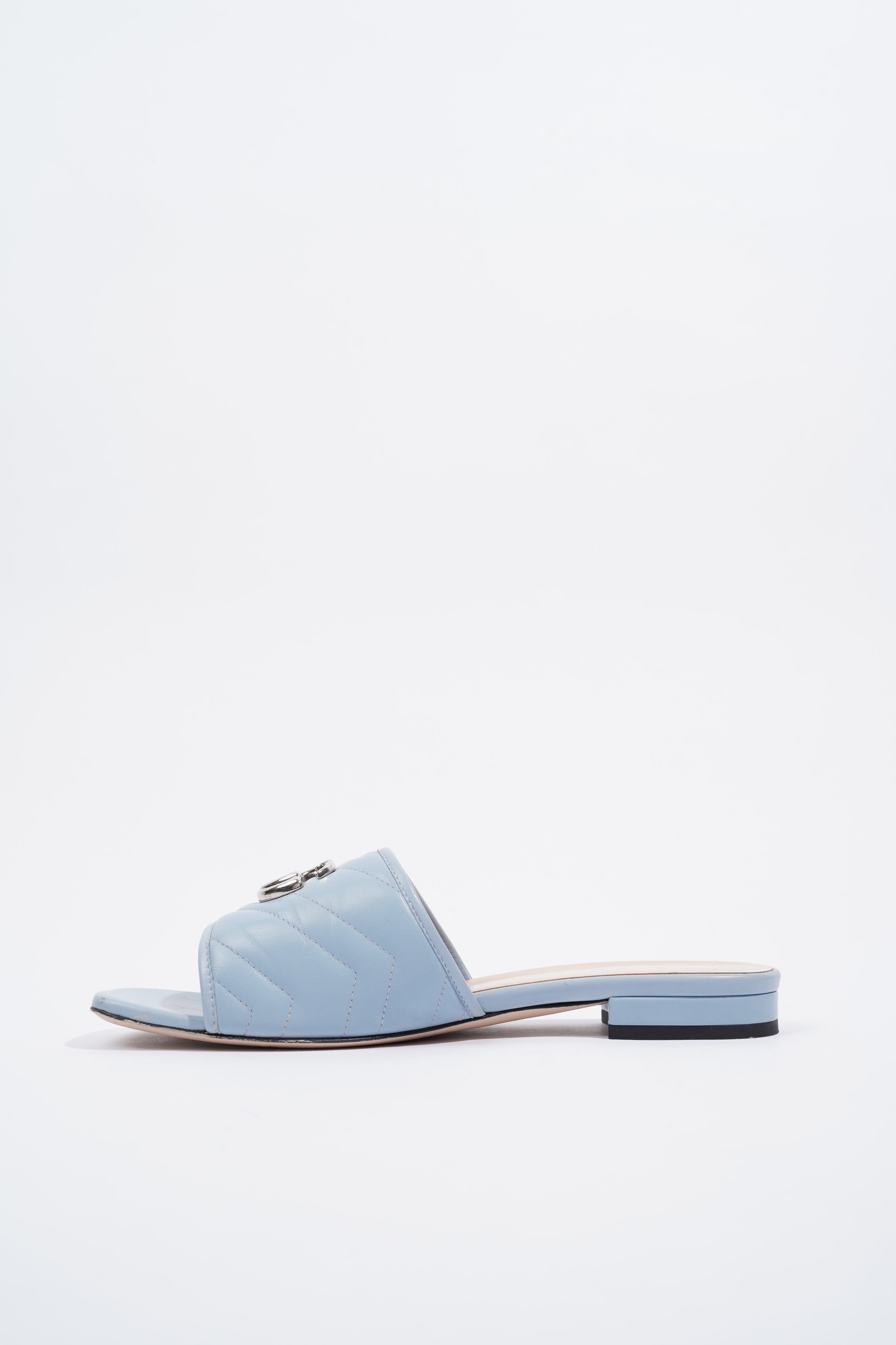 Gucci Double G Leather Sandal Baby Blue EU 38.5 / UK 5.5