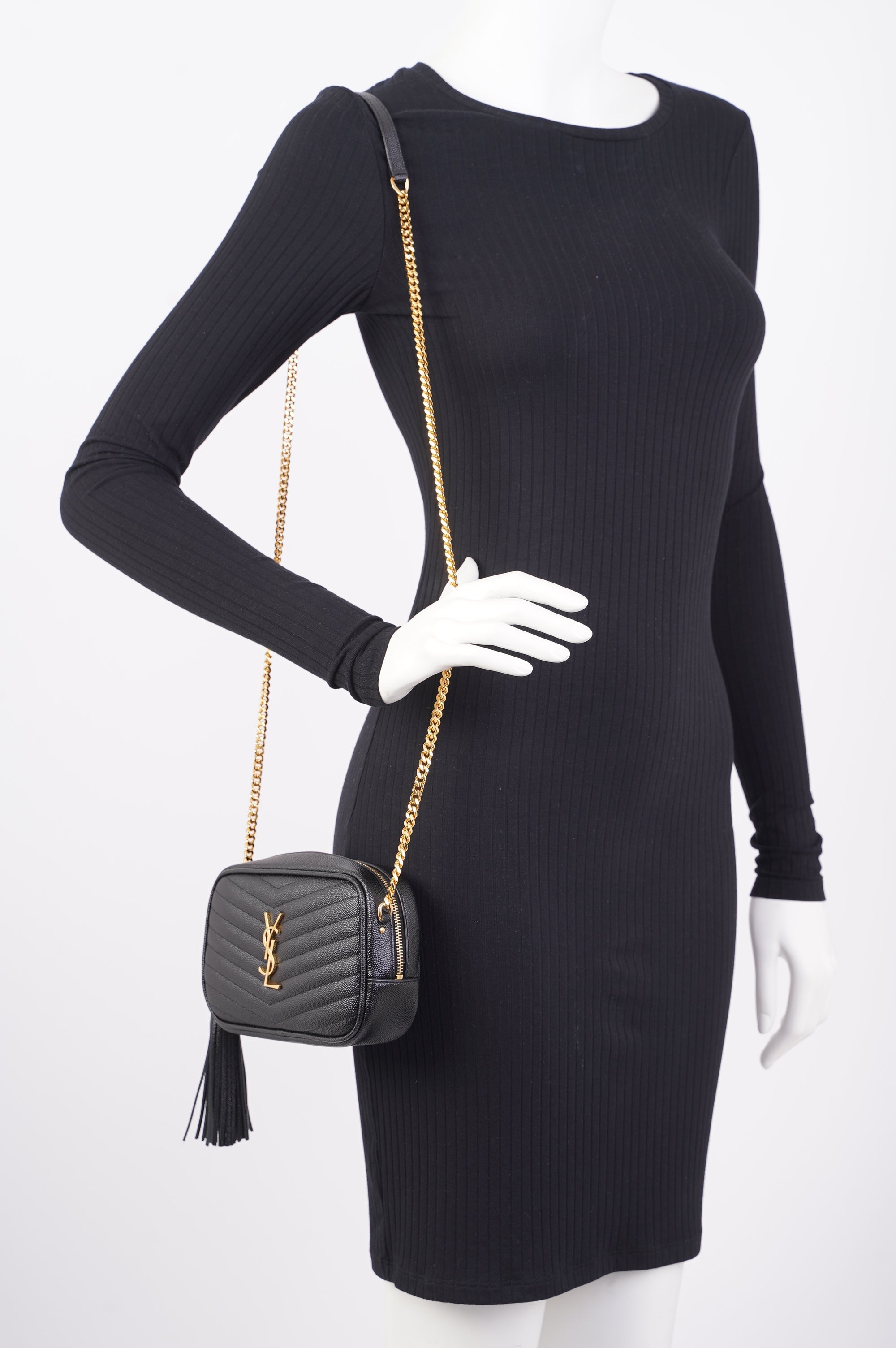 Saint Laurent Lou Camera Bag Black Leather Mini