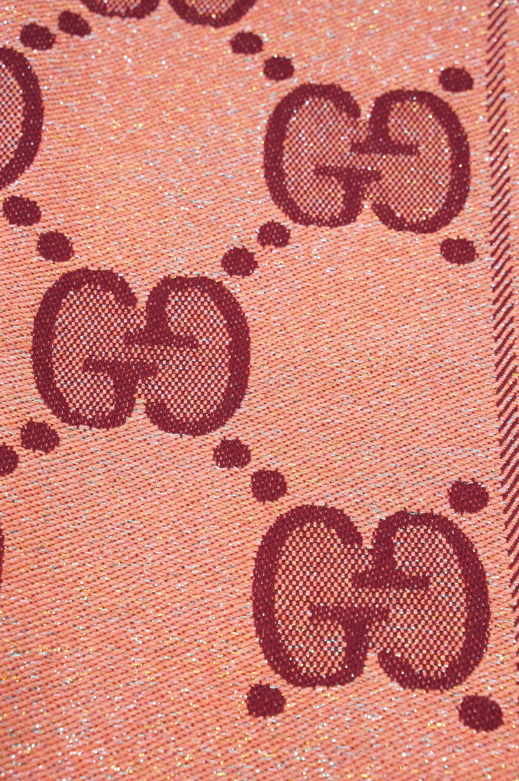 Gucci Womens GG Shawl Coral Wool