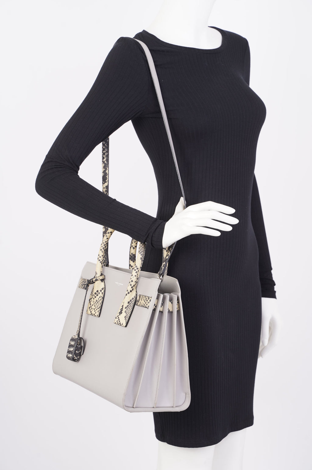 Saint Laurent Sac du Jour Grey / Animal Print Leather Small