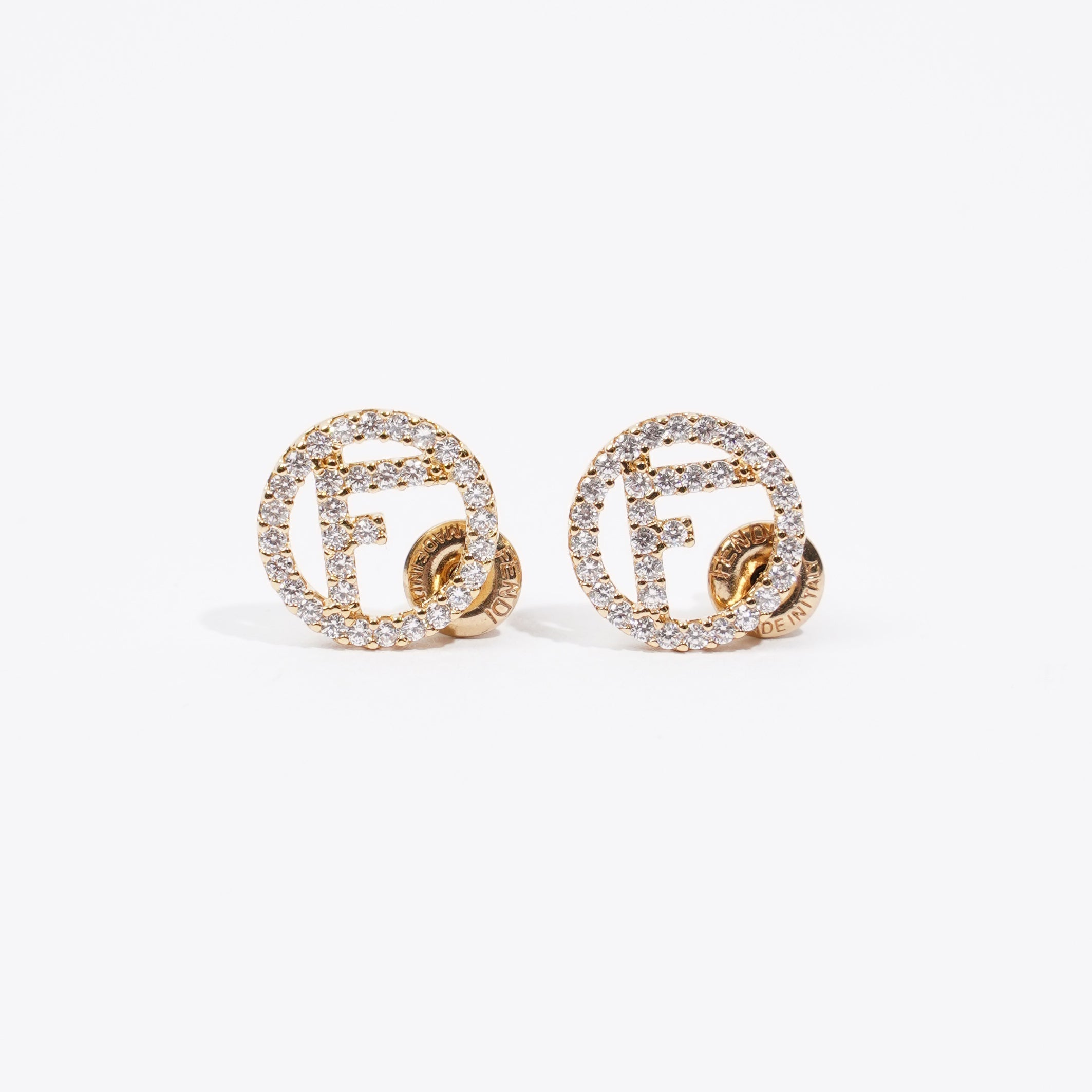 Fendi Womens F is Fendi Golden Finish Base Metal / Rhinestones