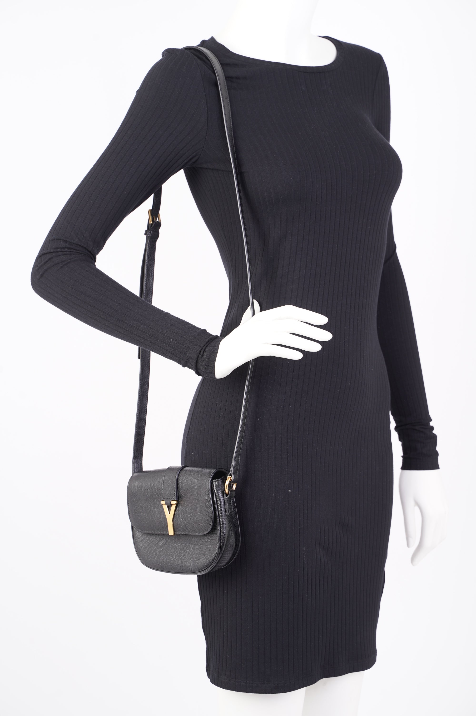 Saint Laurent Chyc Crossbody Bag Black Leather