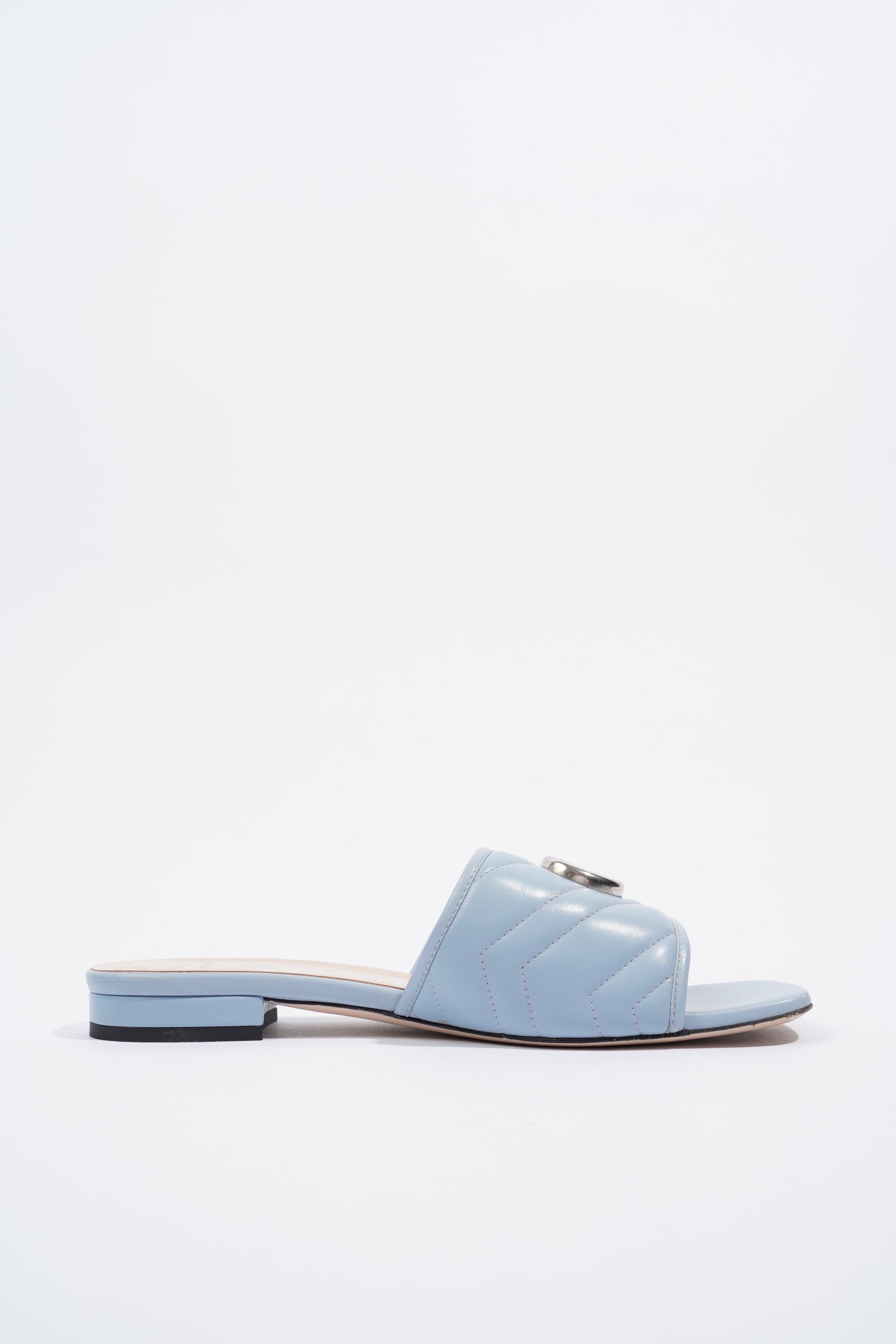 Gucci Double G Leather Sandal Baby Blue EU 38.5 / UK 5.5
