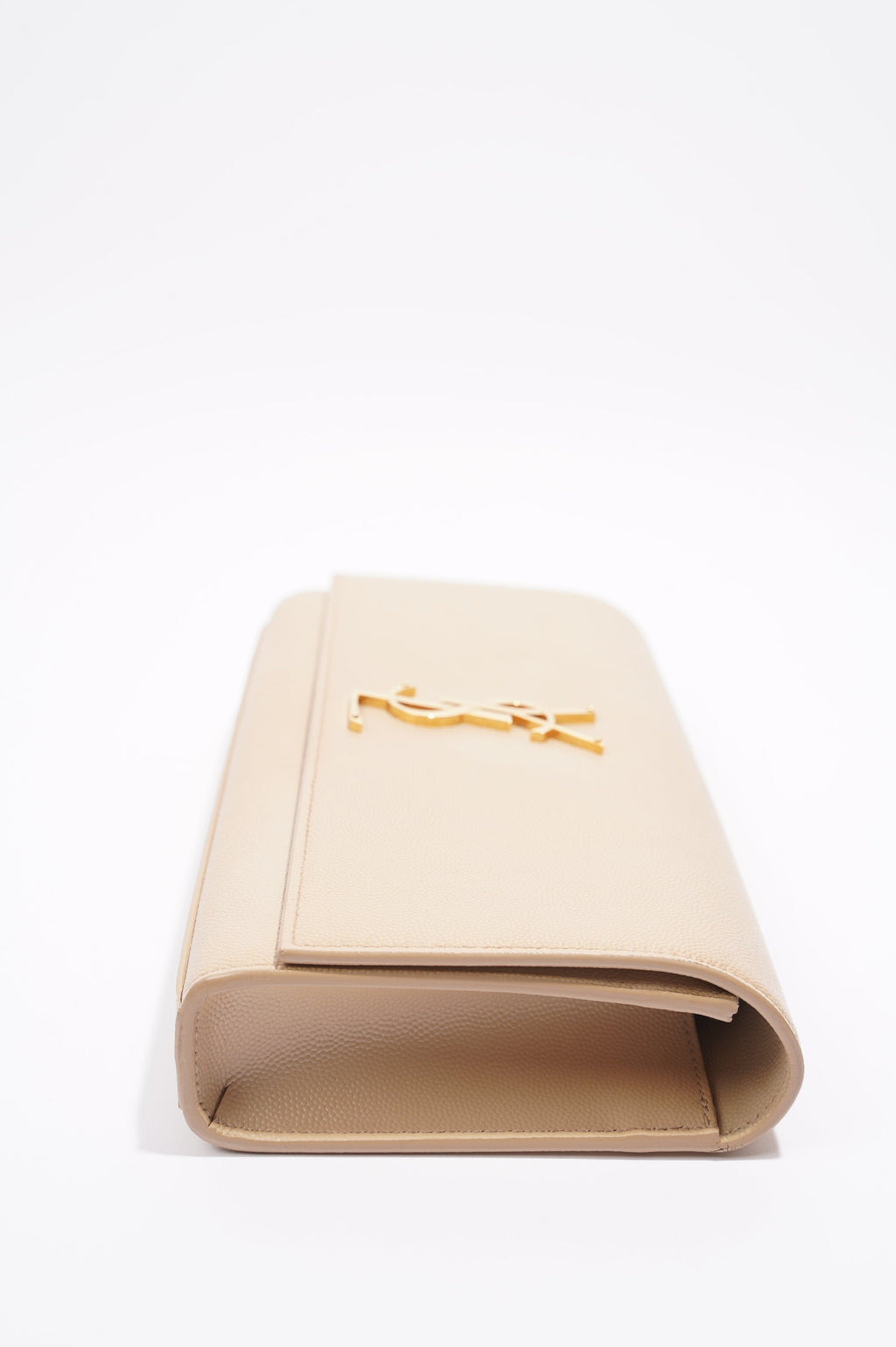 Saint Laurent Womens Kate Clutch Beige Leather