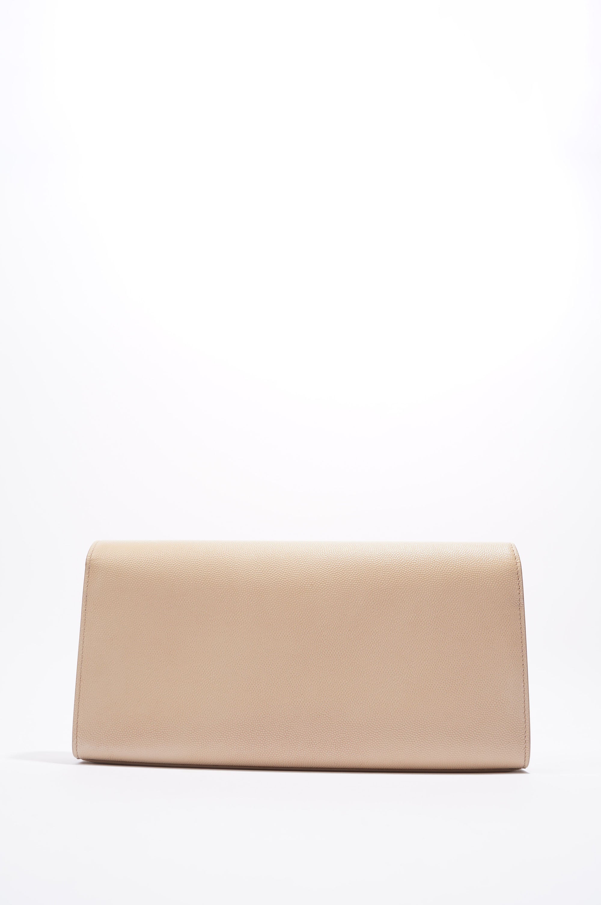 Saint Laurent Womens Kate Clutch Beige Leather