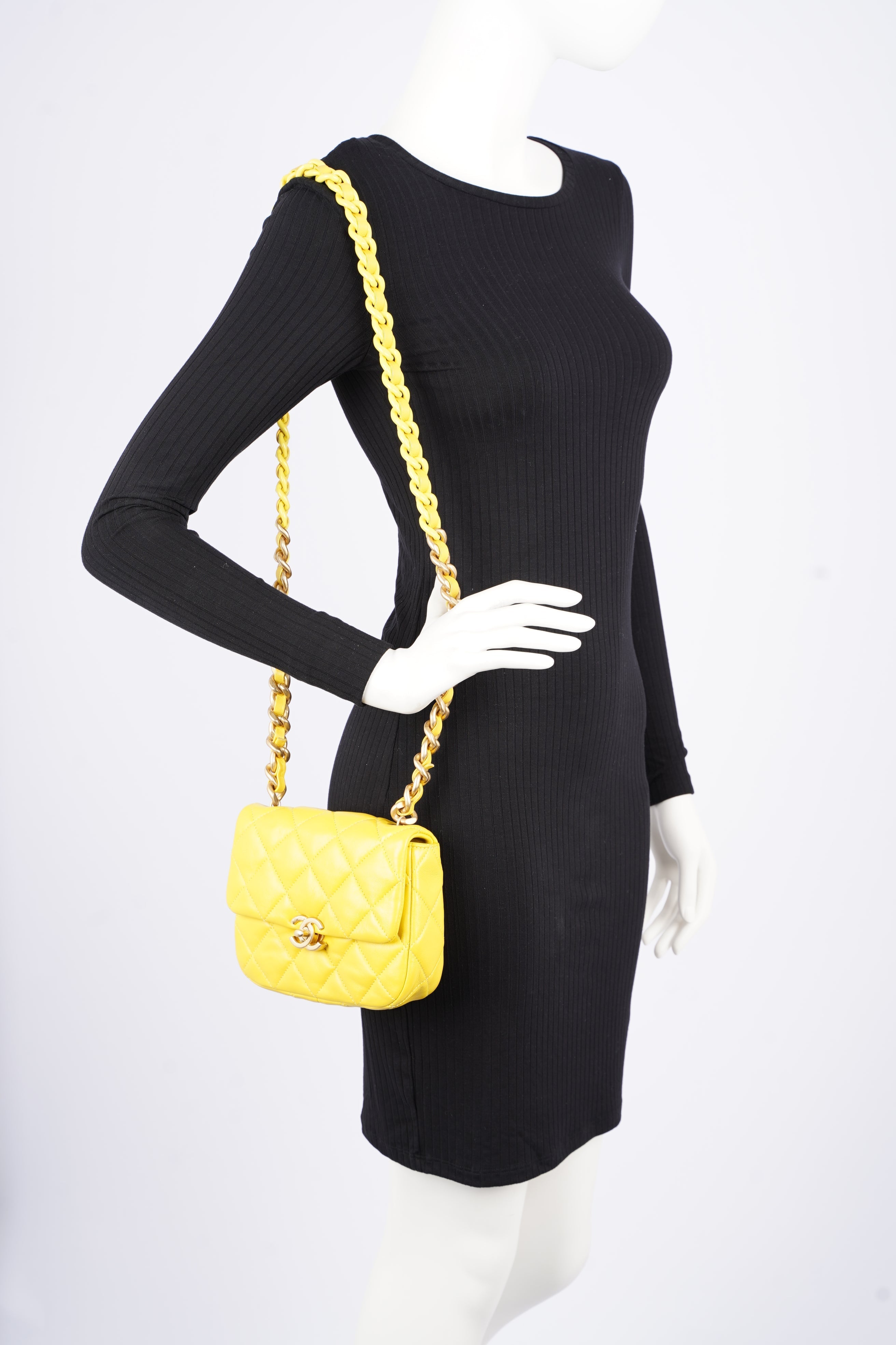 Chanel Womens Candy Chain CC Quilted Lambskin Flap Bag Mini