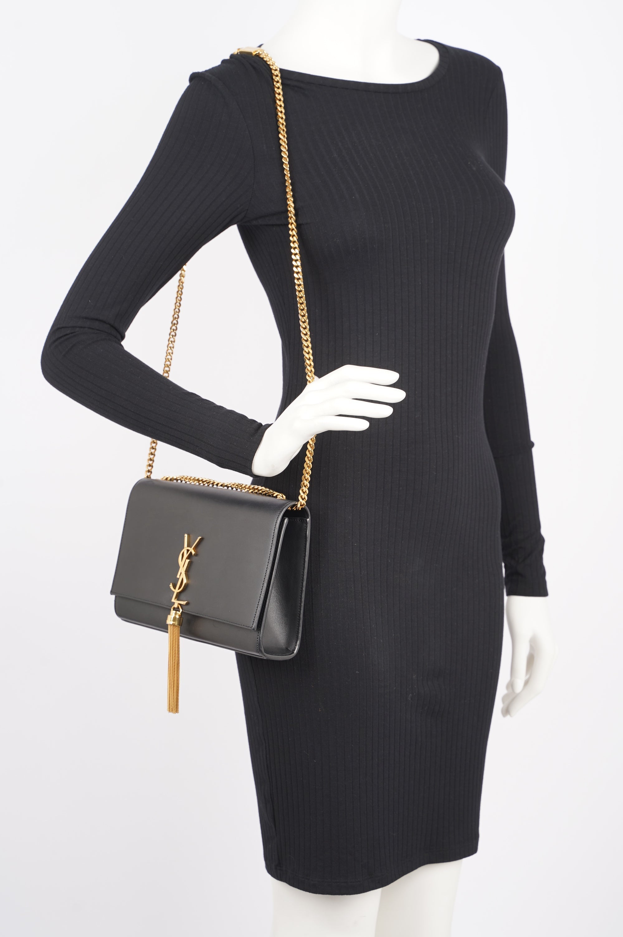 Saint Laurent Womens Kate Tassel Bag Black Medium