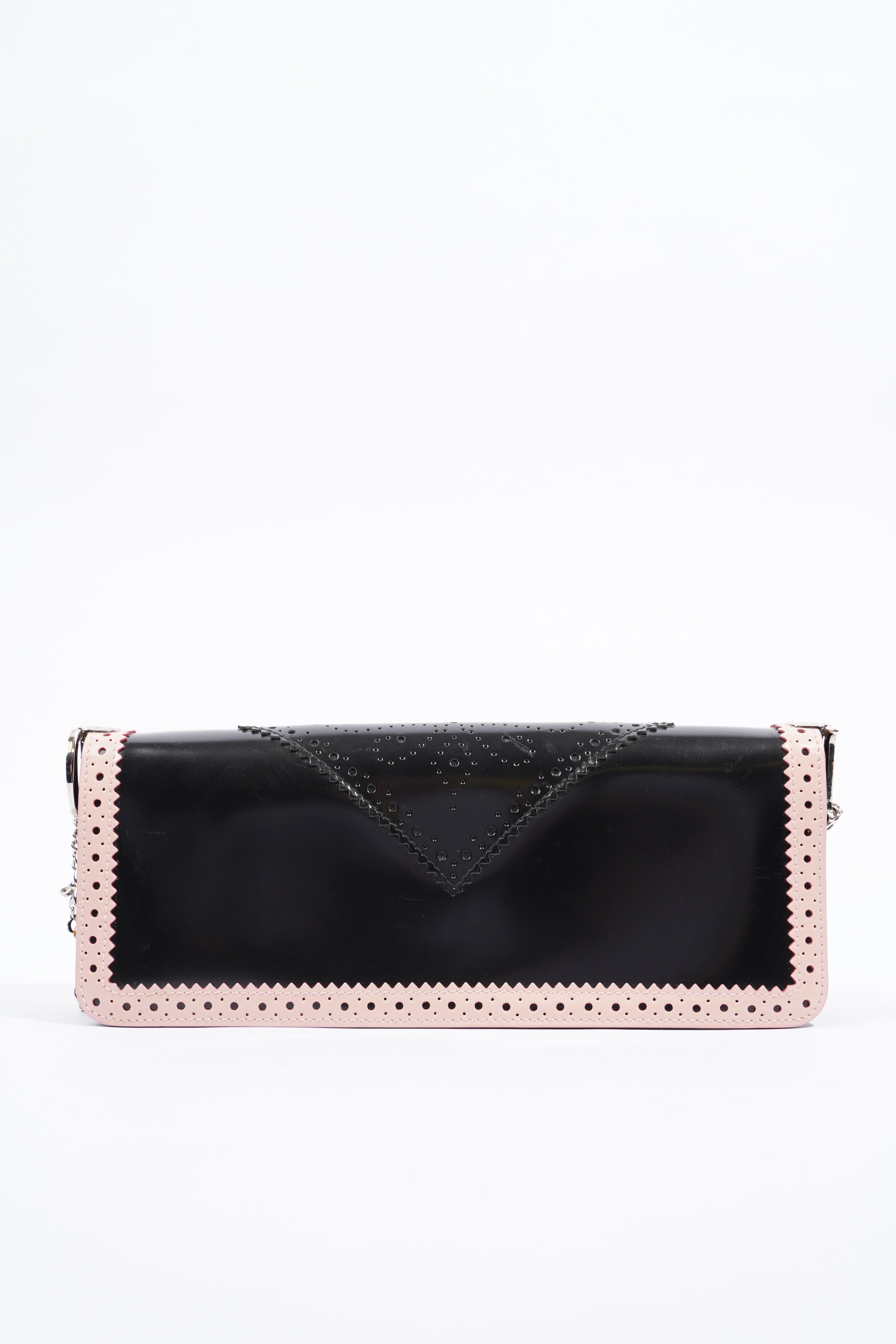 Christian Dior Womens D'Trick Brogue Bag Black / Pink Leather