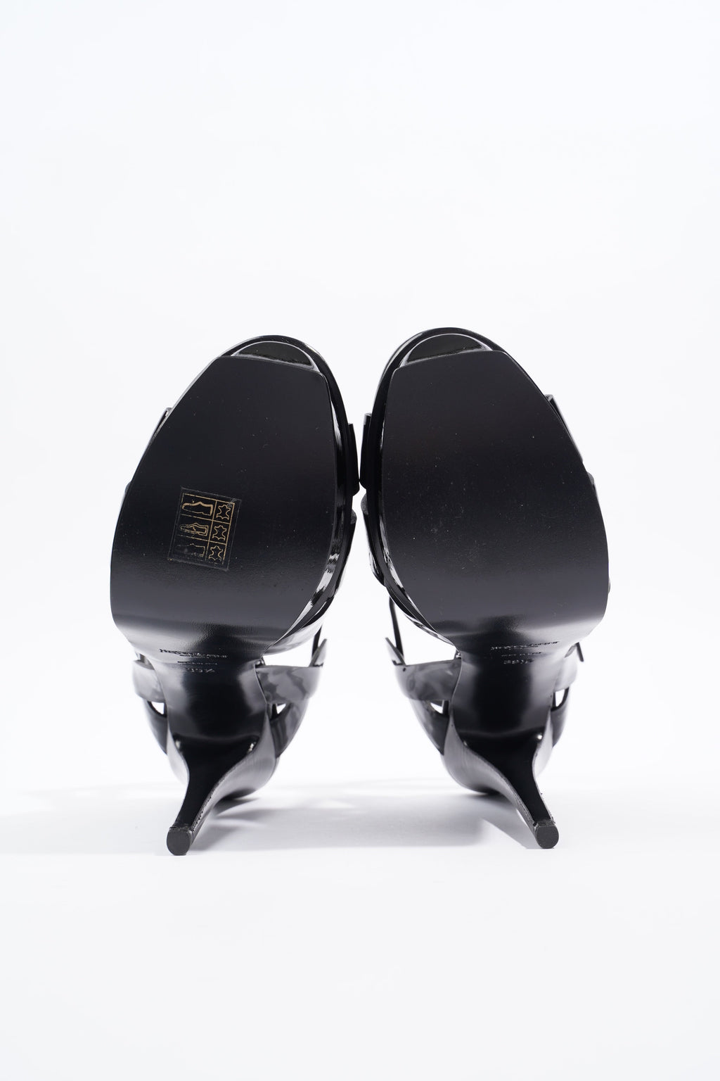 Saint Laurent Womens Tribute 105 Sandal Patent Black EU 39.5 / UK 6.5