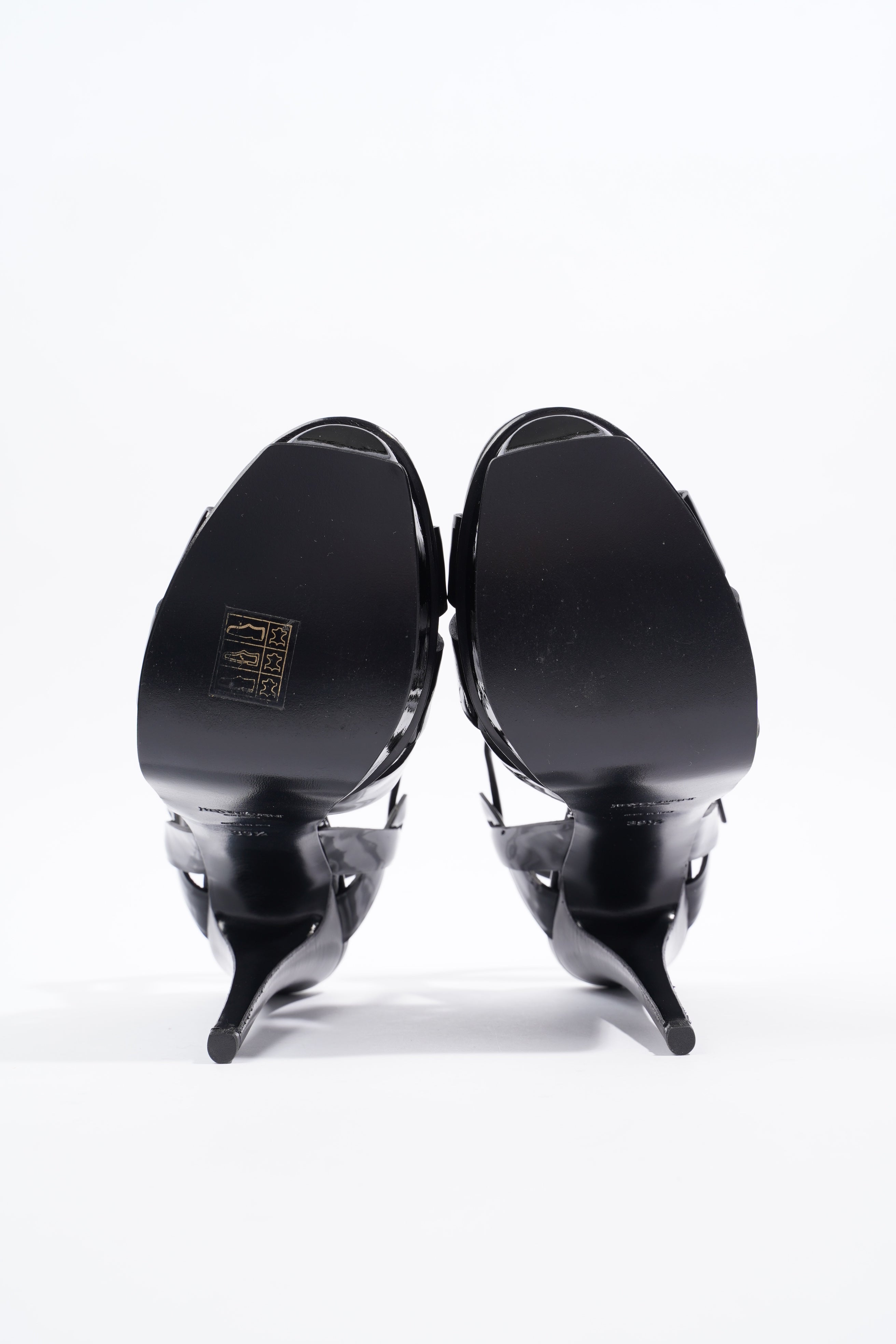 Saint Laurent Womens Tribute 105 Sandal Patent Black EU 39.5 / UK 6.5