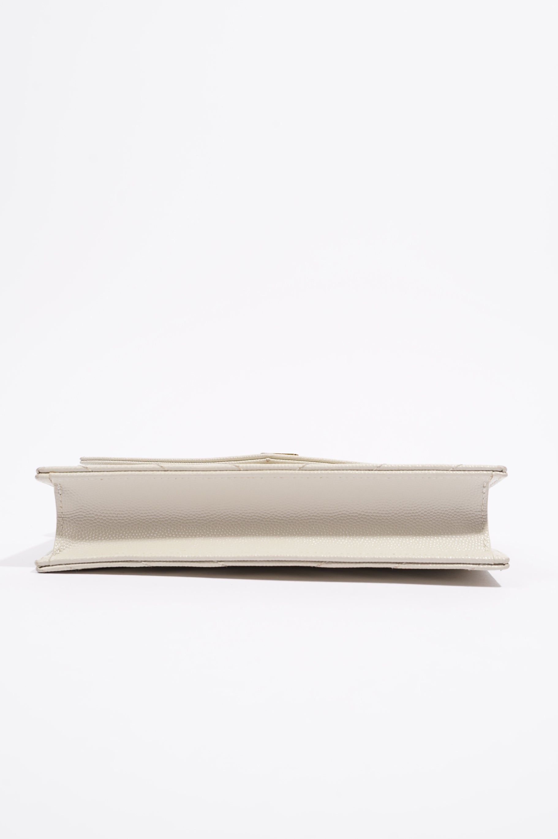Saint Laurent Womens Chain Wallet White / Gold