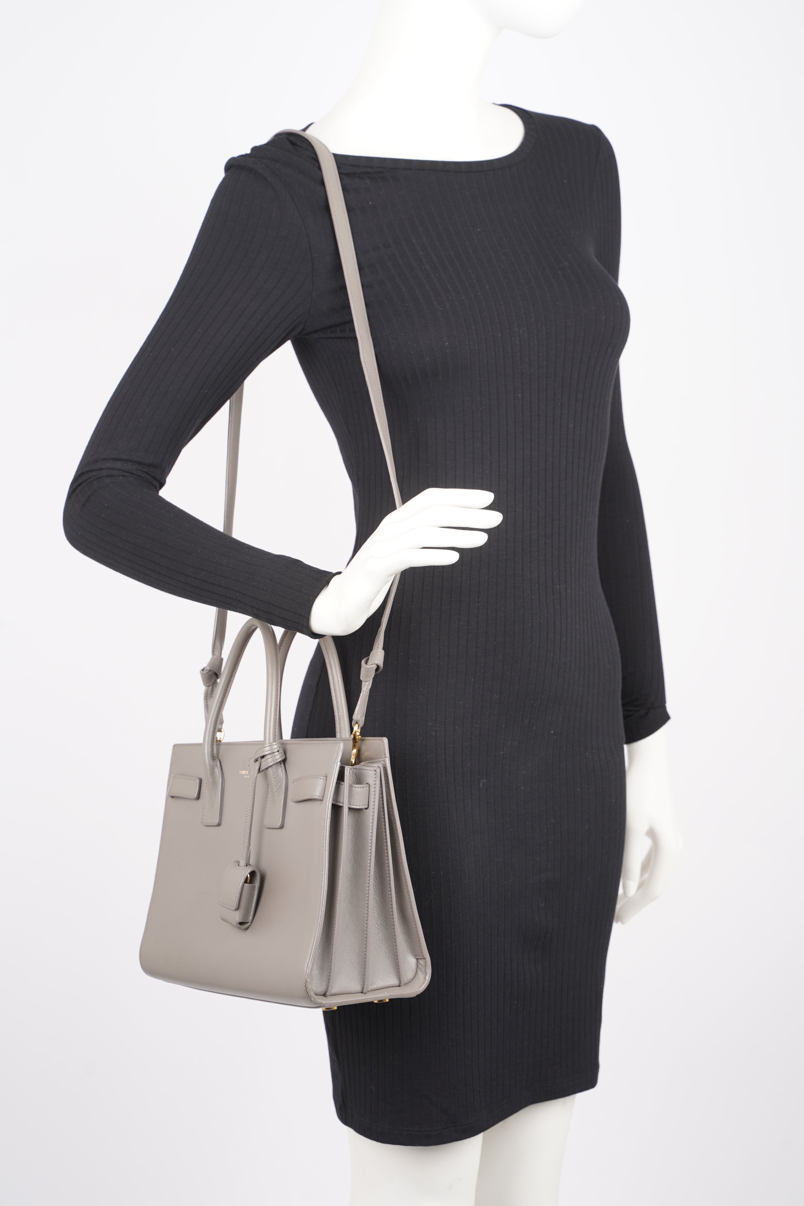 Saint Laurent Womens Sac De Jour Grey Baby