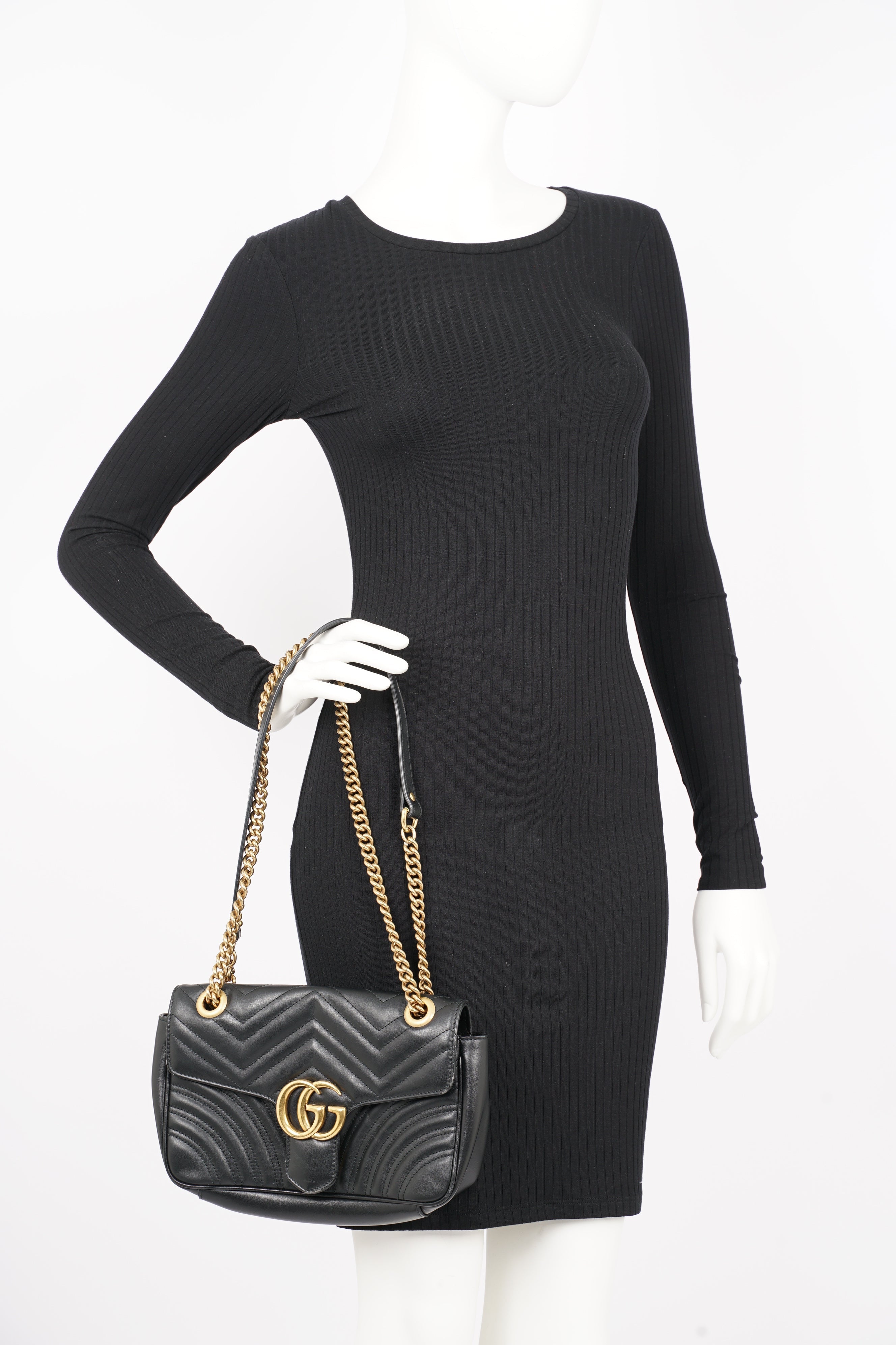 Gucci GG Marmont Bag Black Leather Small