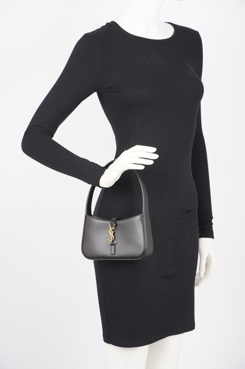 Saint Laurent Womens Le 5 a 7 Hobo Bag Black Leather Mini
